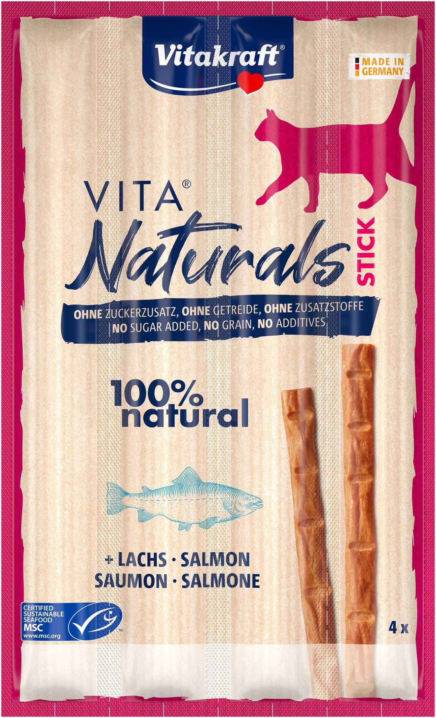Vitakraft Vita naturals cat stick losos 4 x 5g