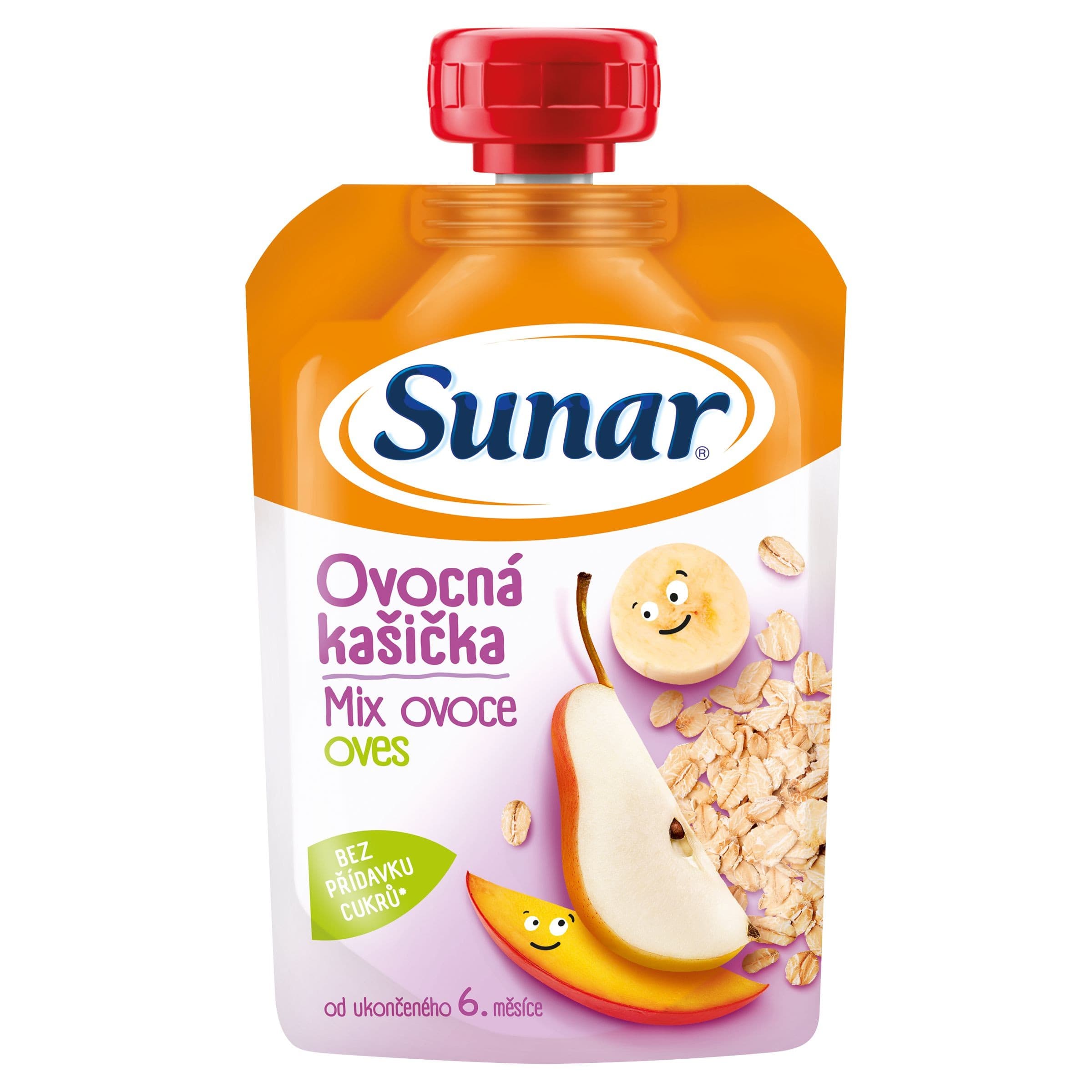 Sunar kašička ovocná kapsička mix ovoce, ovesné vločky 6m+ 120 g