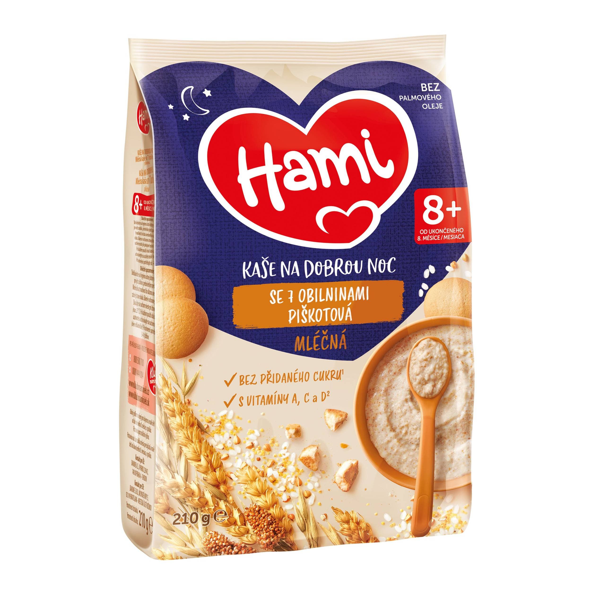 Hami mléčná kaše se 7 obilninami piškotová na dobrou noc 8+, 210g