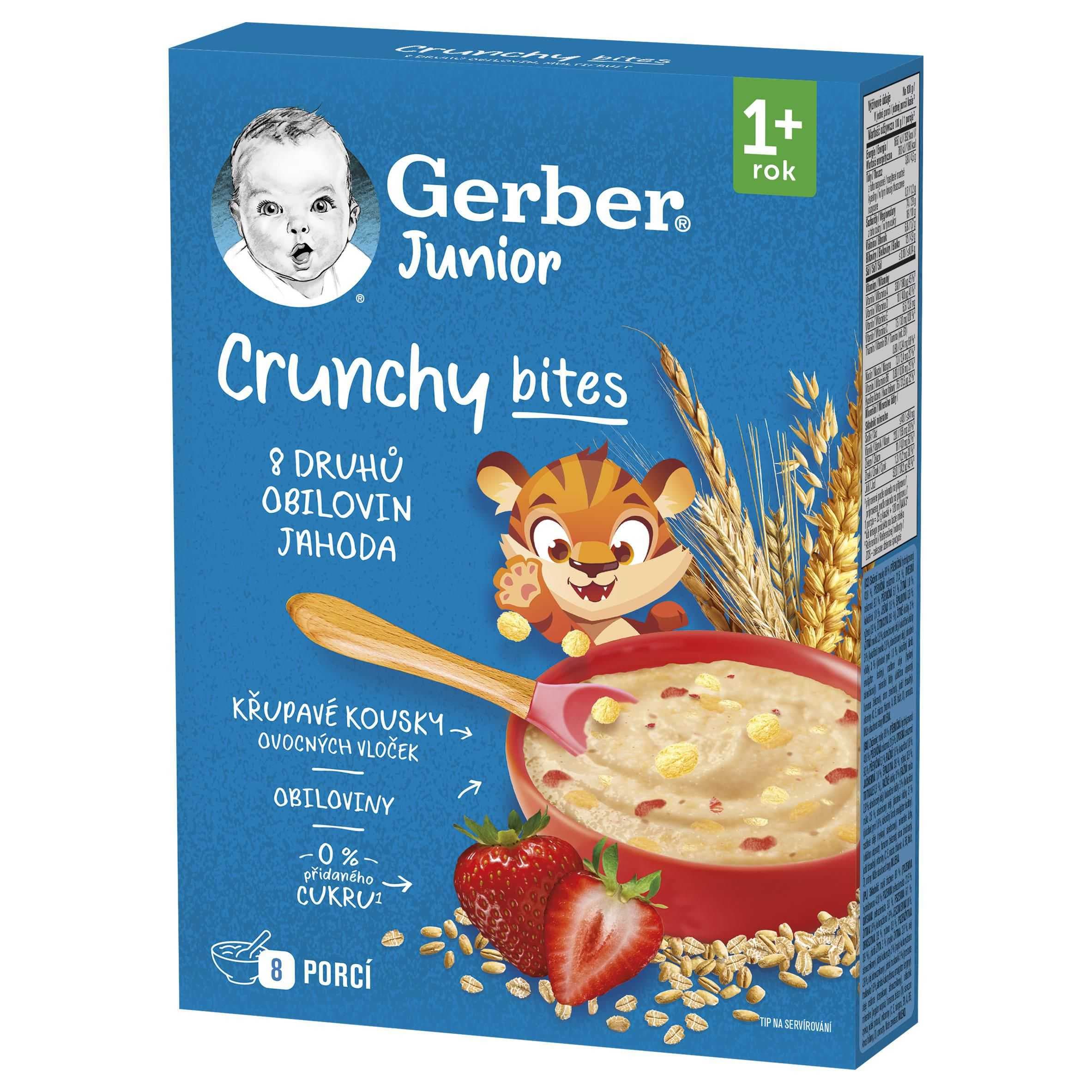 Gerber Junior nemléčná kaše jahodová s křupavými kousky 200 g