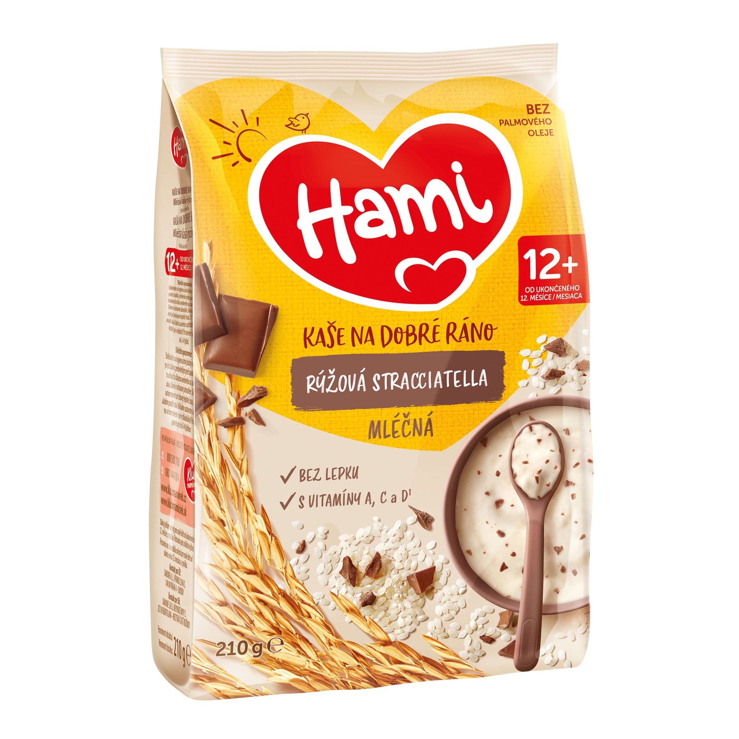 Hami Mléčná kaše rýžová stracciatella 12+, 210g