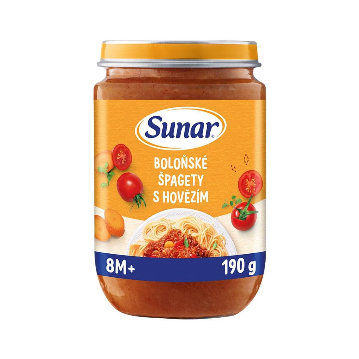 Sunar Příkrm špagety s boloňskou omáčkou 8m+, 190g