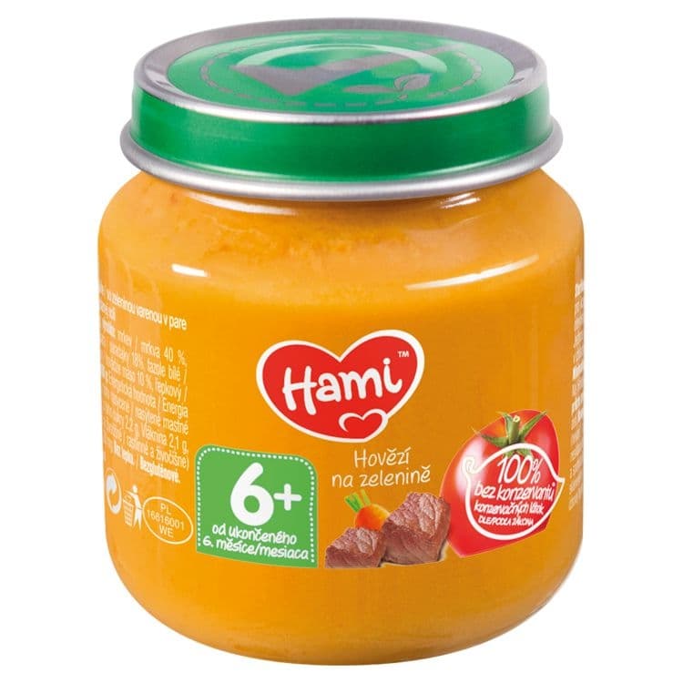Hami Masozeleninový příkrm Hovězí na zelenině od uk. 6. měsíce 125 g