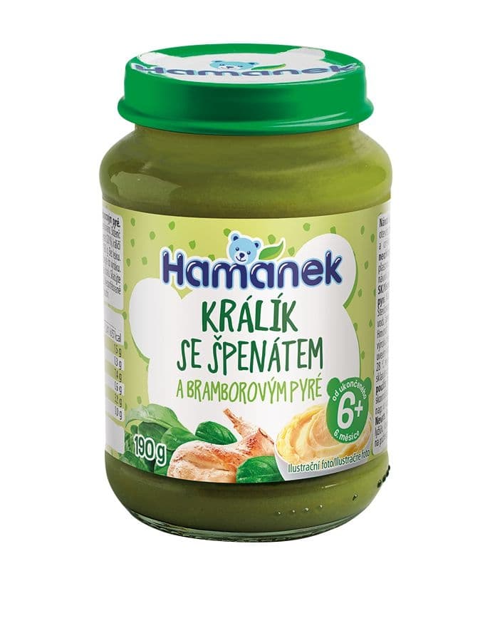 Hamánek Králík se špenátem a bramborem 190 g