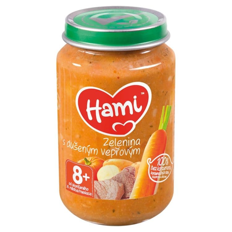 Hami Zelenina s dušeným vepřovým masozeleninový příkrm od uk. 8. měsíce 200g