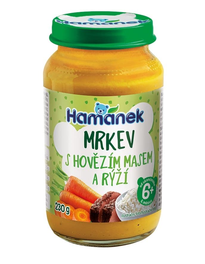 Hamánek Rýže s karotkou a hovězím masem 230 g