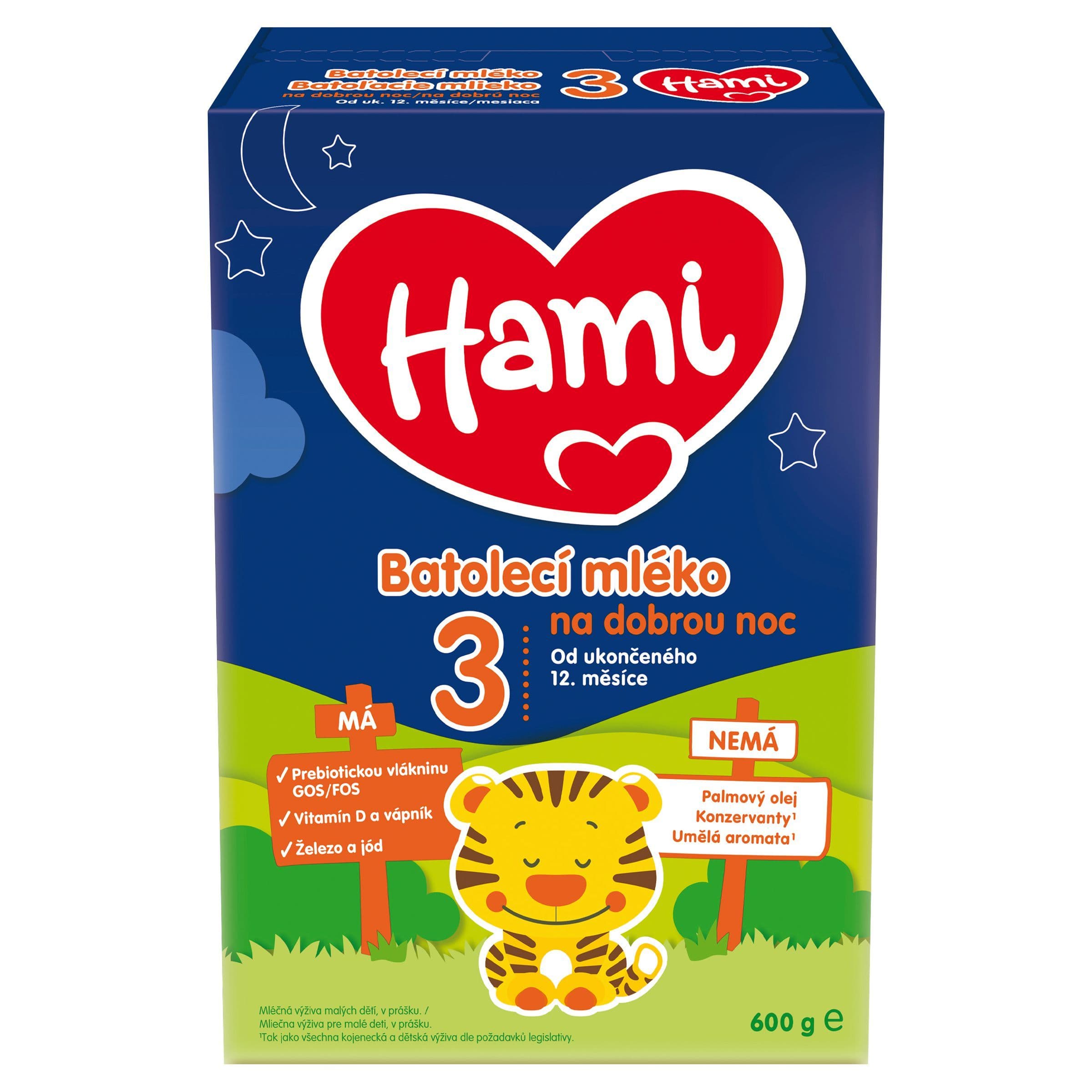 Hami 12+ batolecí mléko na dobrou noc od ukončeného 12. měsíce 600 g