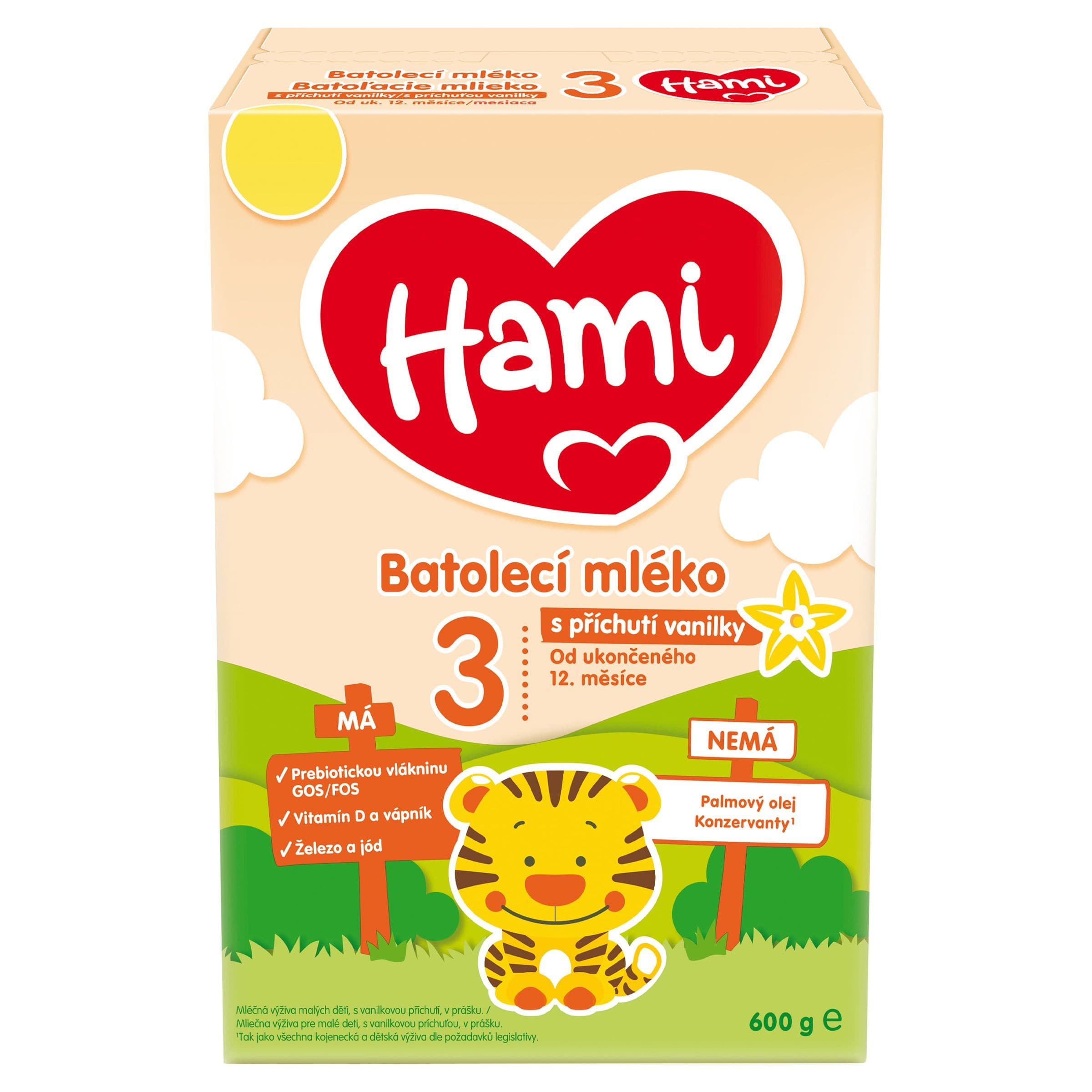 Hami 12+ Vanilka batolecí mléko s vanilkovou příchutí od ukončená 12. měsíce 600 g