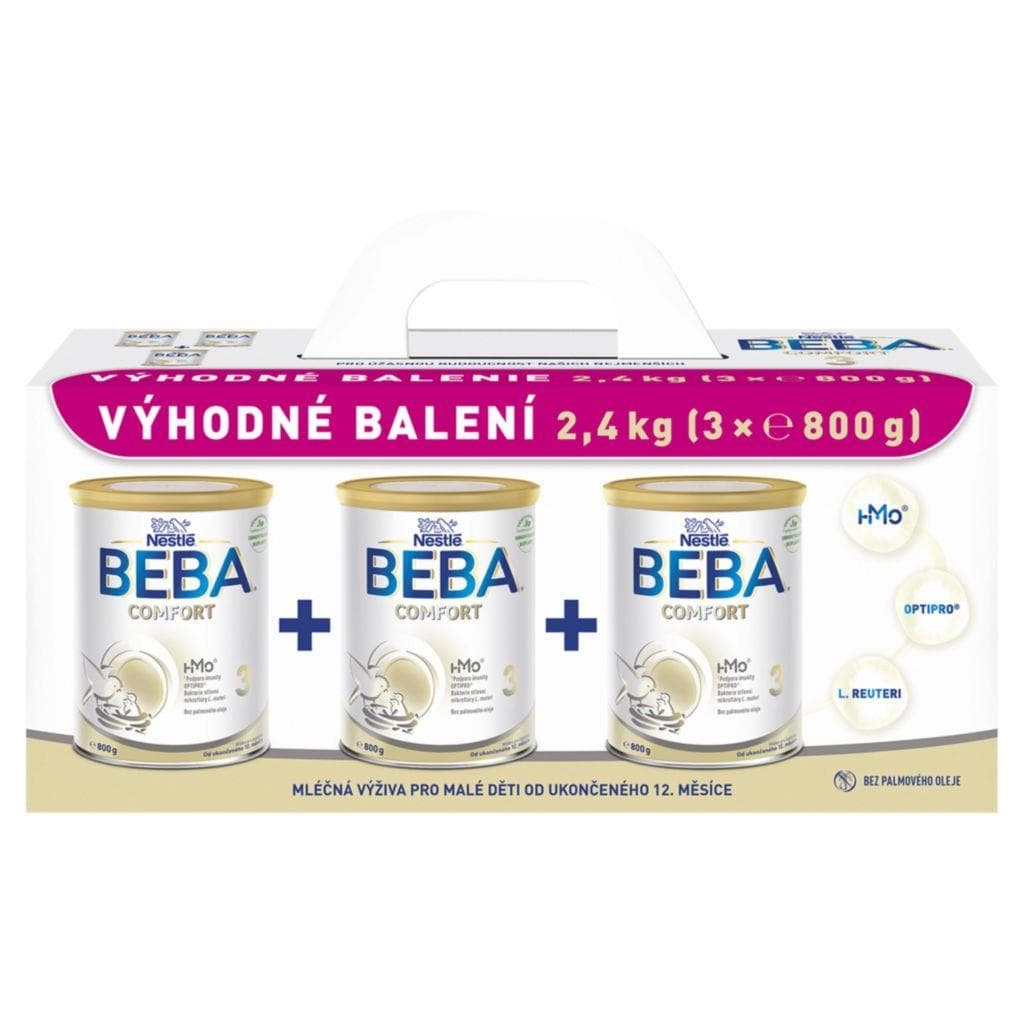 BEBA COMFORT 3 HM-O MP batolecí mléko 12m+ 3x800g