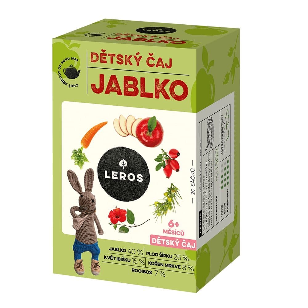 Leros Dětský čaj Jablko 6m+ 20x2g