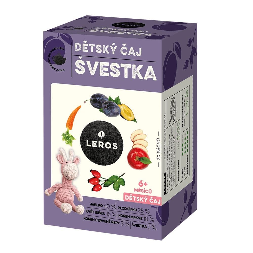Leros Dětský čaj Švestka 6m+ 20x2g