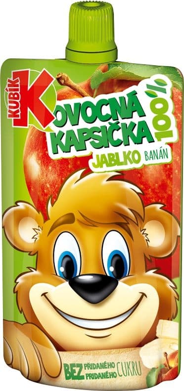 Kubík 100% ovocná kapsička jablko-banán 100 g
