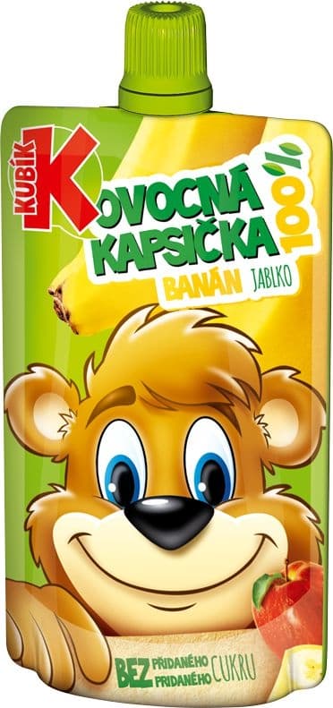 Kubík 100% ovocná kapsička banán-jablko 100 g