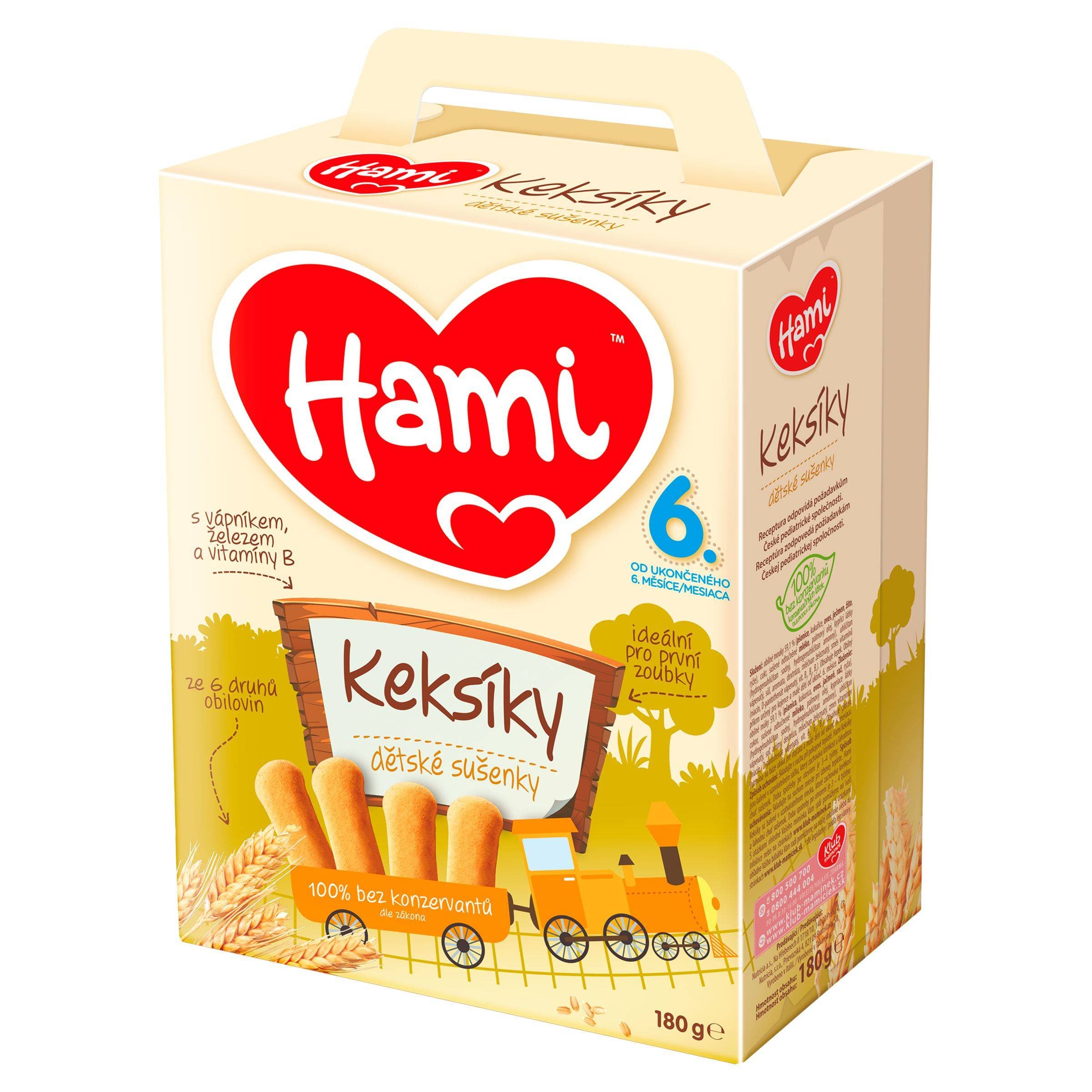 Hami Sušenky Keksíky se 6 cereáliemi od ukončeného 6. měsíce 180 g