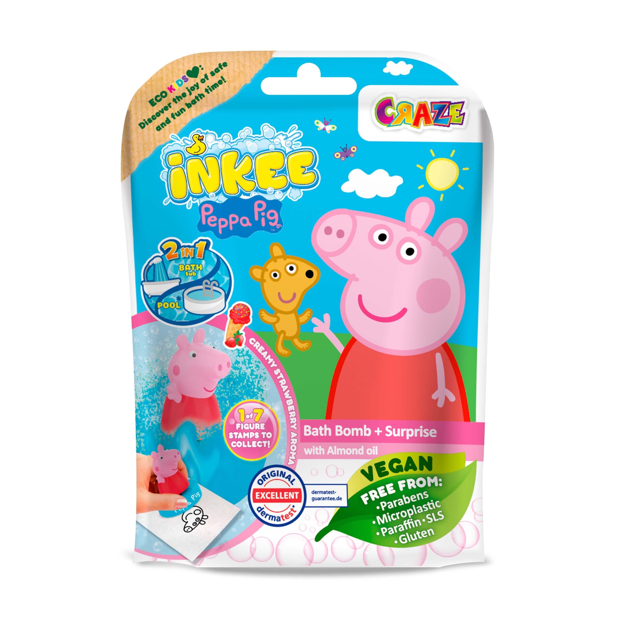 INKEE Koupelová bomba s překvapením Peppa Pig 80g