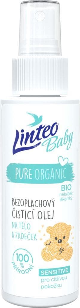 Linteo Baby Bezoplachový čistící olej na tělo a zadeček s BIO měsíčkem lékařským 100ml