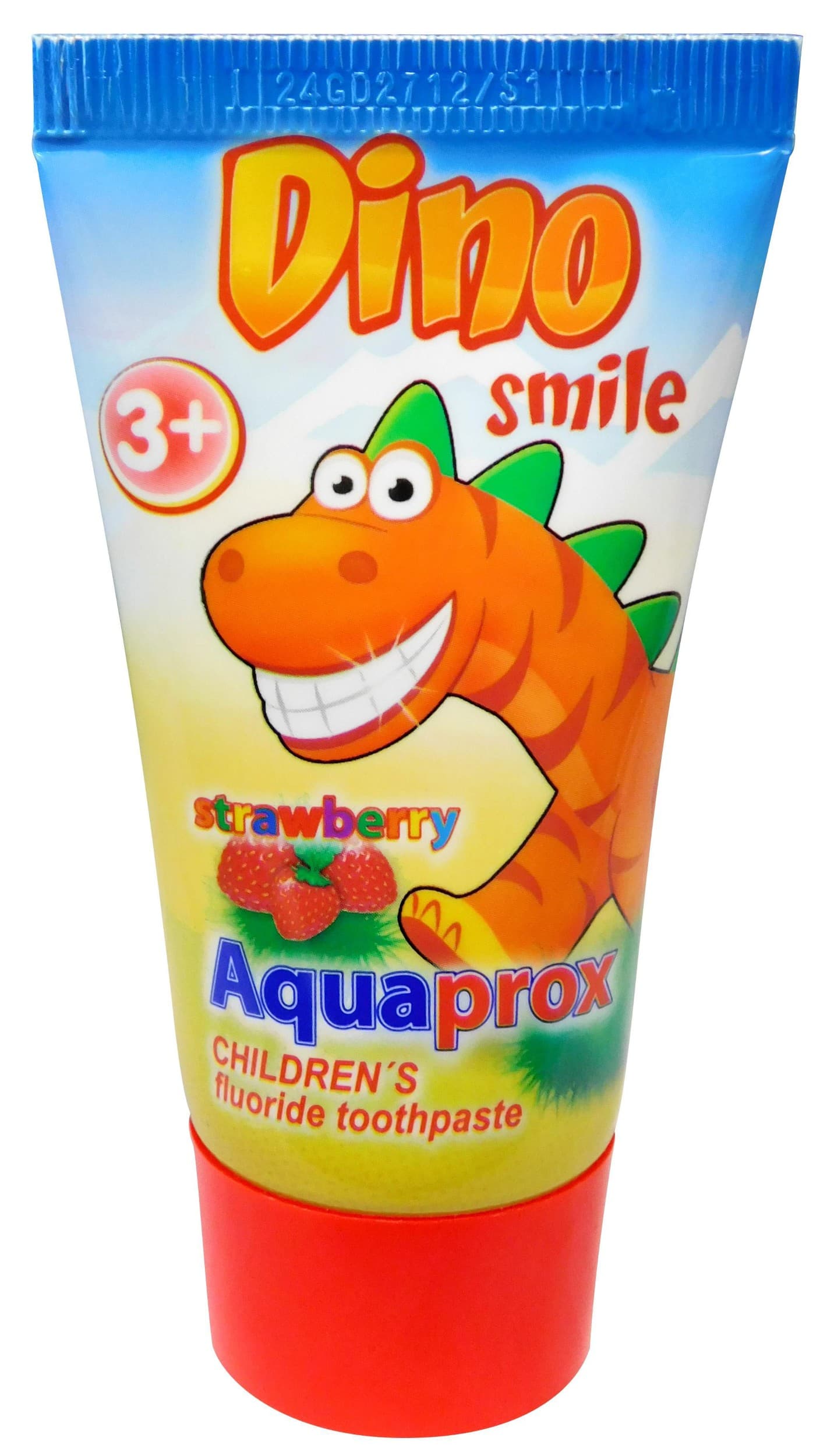Dino Smile aquaprox dětská zubní pasta s fluórem a příchutí jahod 60 g