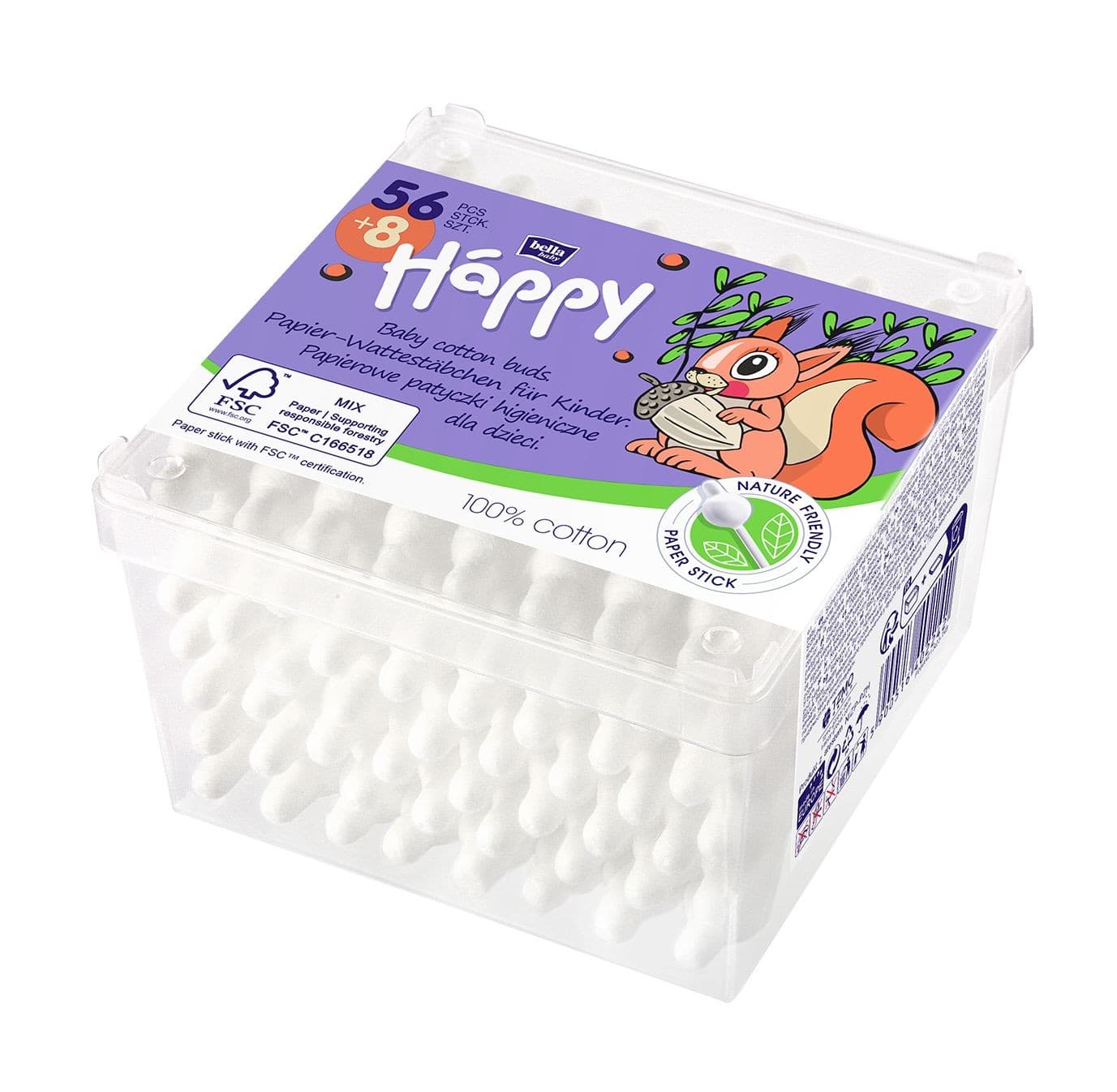 Bella Baby Happy Vatové tyčinky 56 + 8 ks