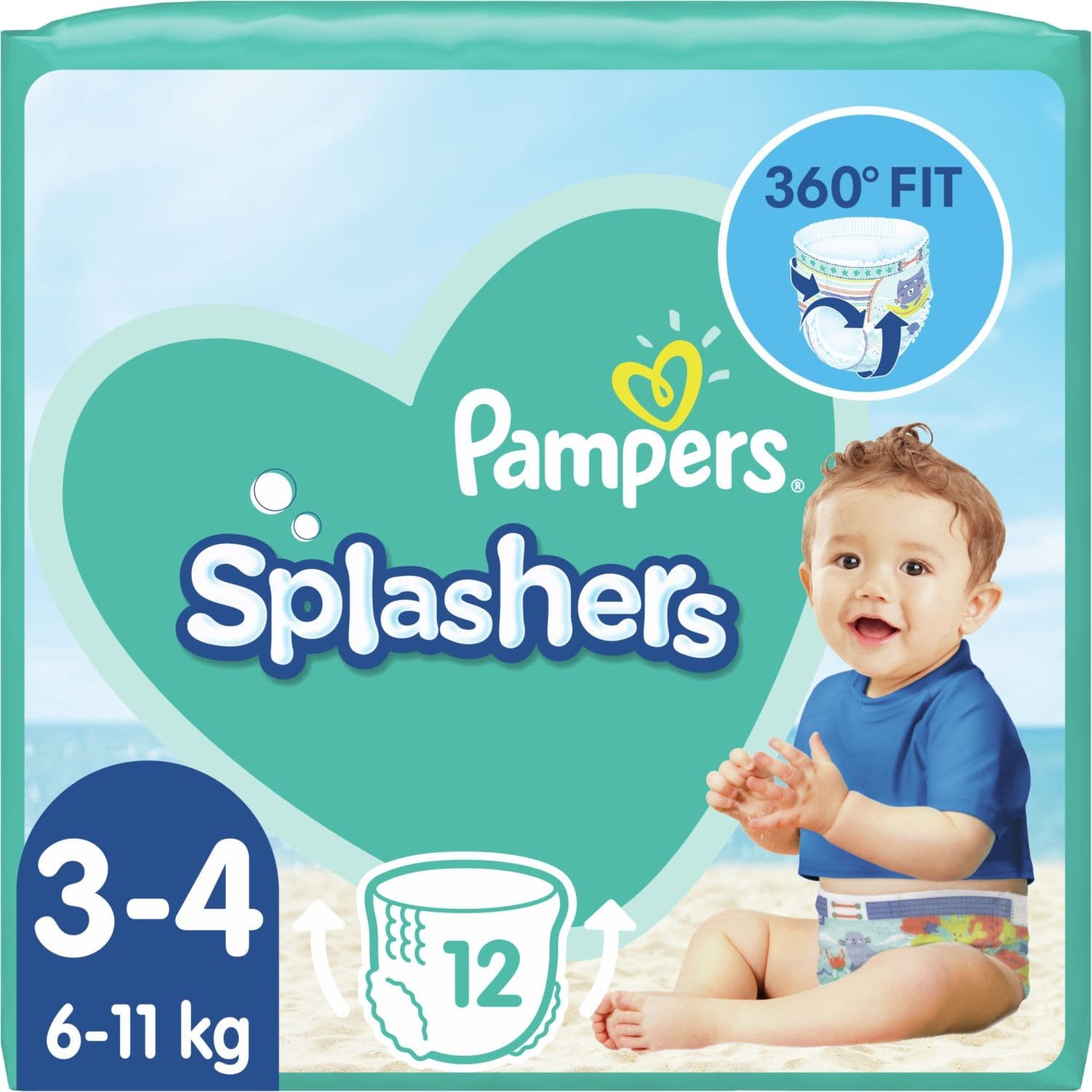 Pampers Splashers Vel. 3-4, plenkové kalhotky do vody 12ks