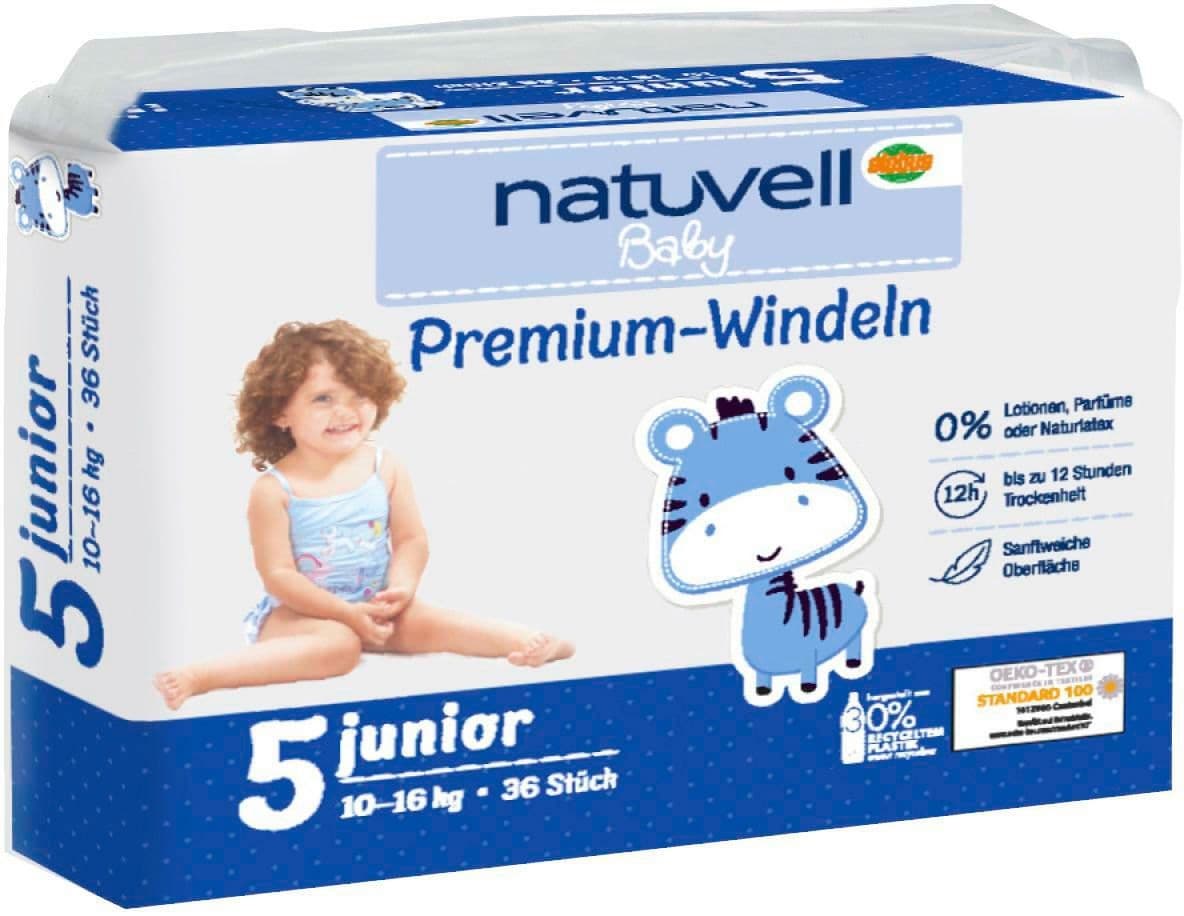 Natuvell Dětské jednorázové pleny Junior vel.5, 36ks