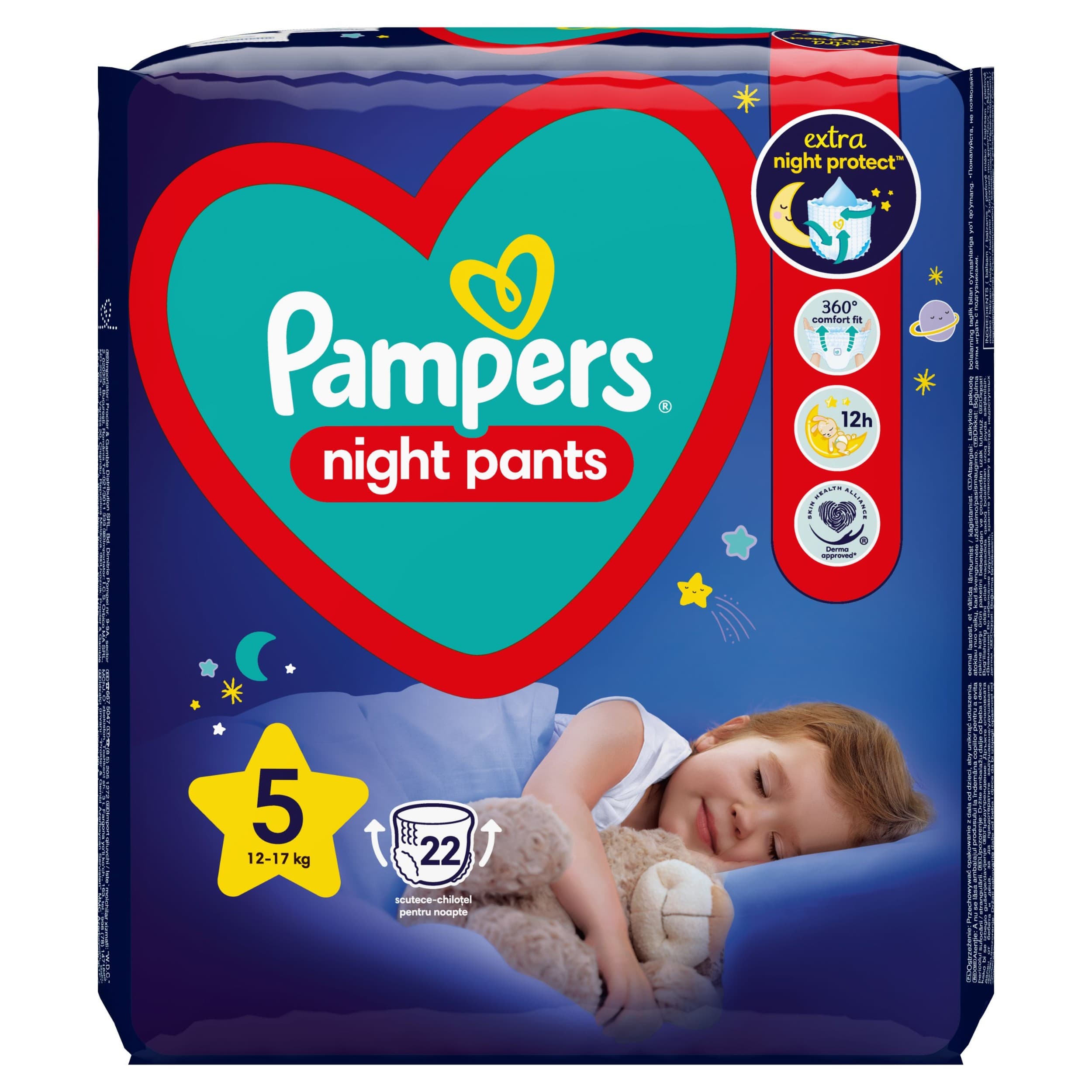 Pampers Night Pants Plenkové kalhotky vel. 5 (12kg-17kg) 22ks