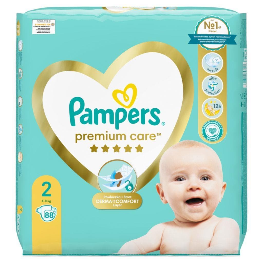 Pampers Premium Care Plenky vel. 2, 4kg - 8kg, 88ks