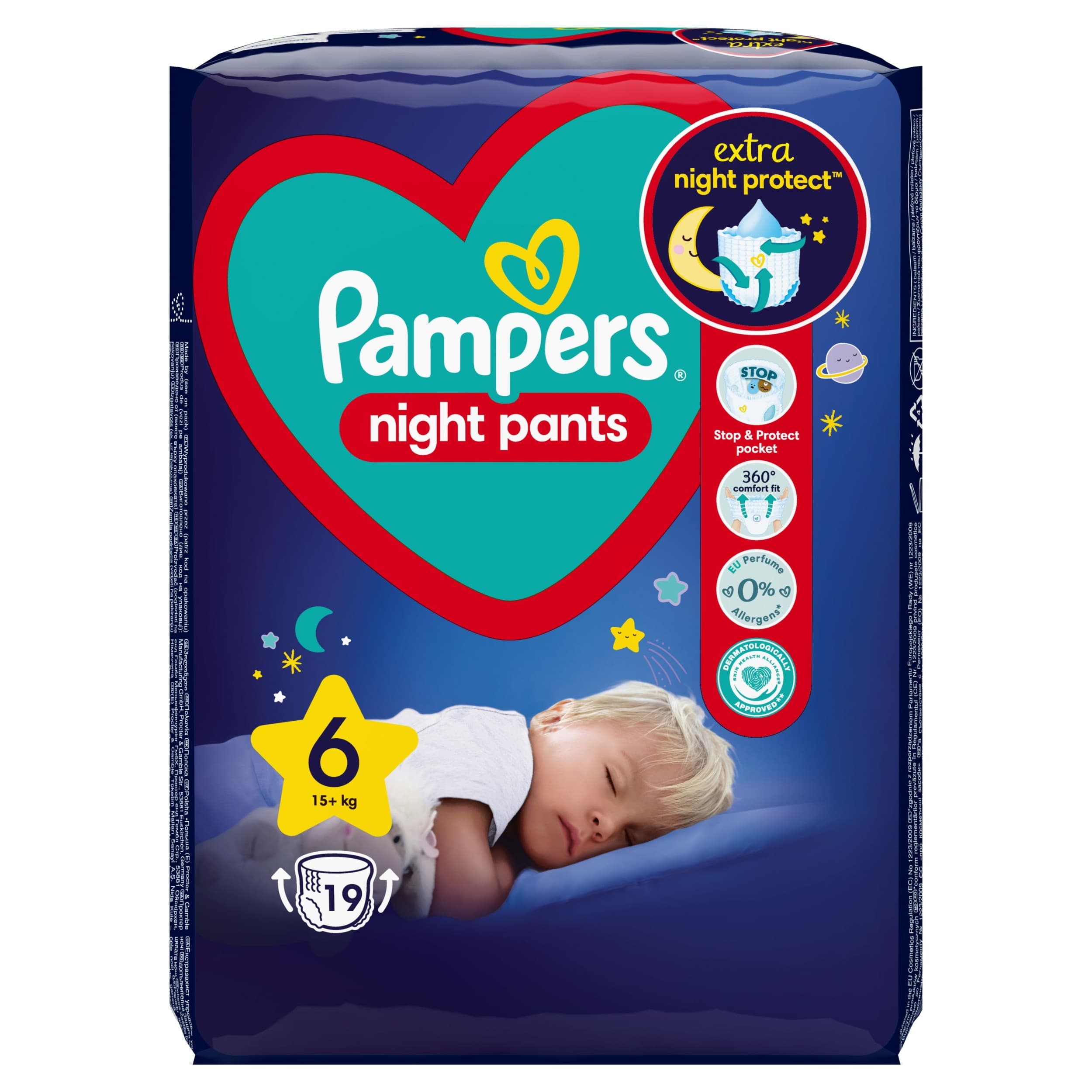 Pampers Night Pants Plenkové kalhotky vel. 6 (15kg+) 19ks