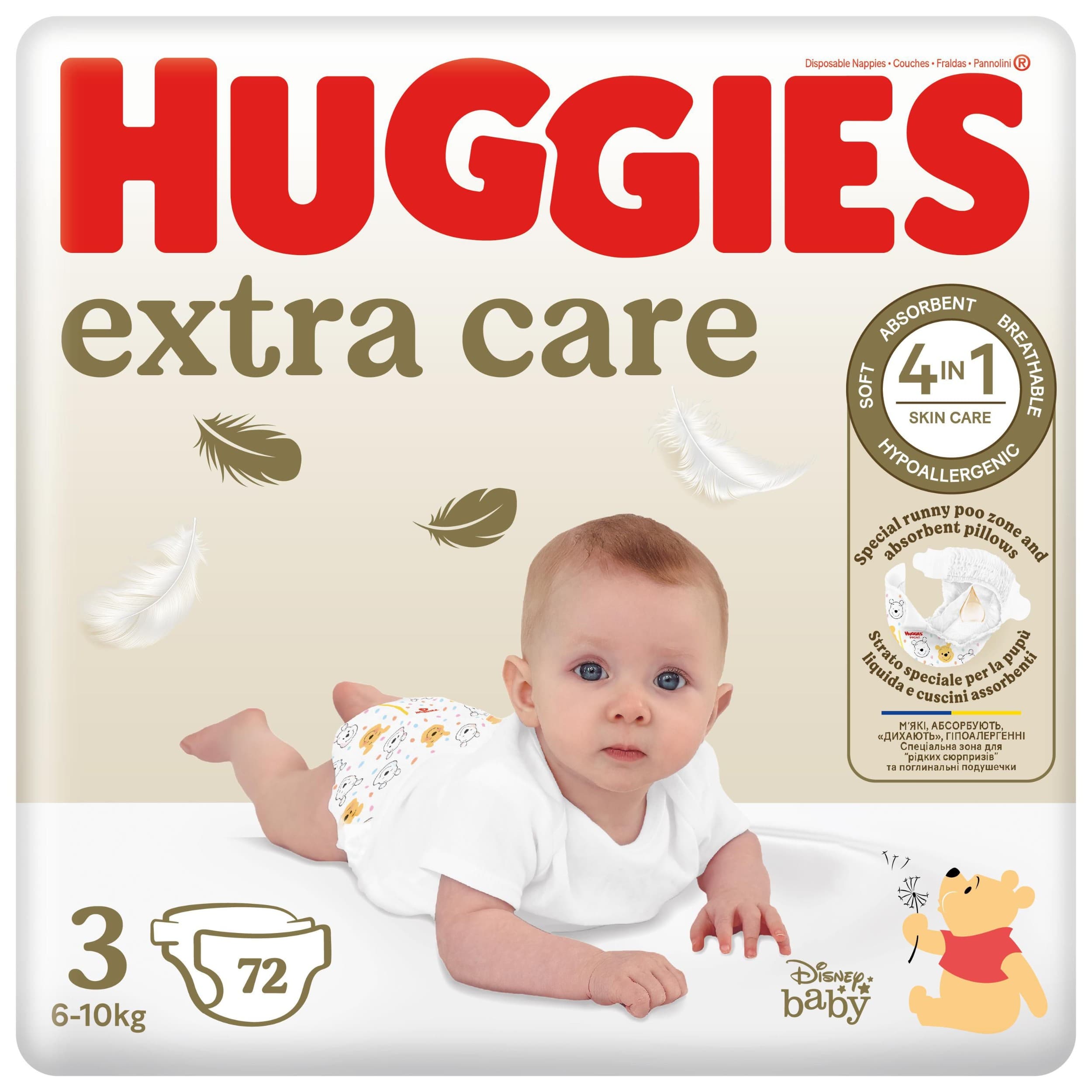 HUGGIES® Extra Care plenky vel.3, 72ks