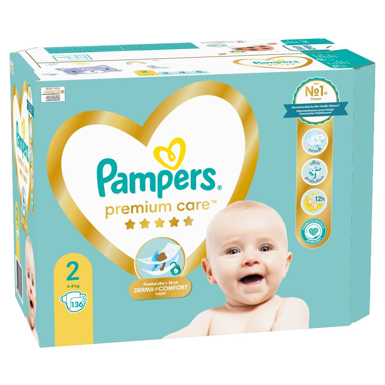 Pampers Premium Care Plenky vel. 2, 4kg - 8kg, 136ks