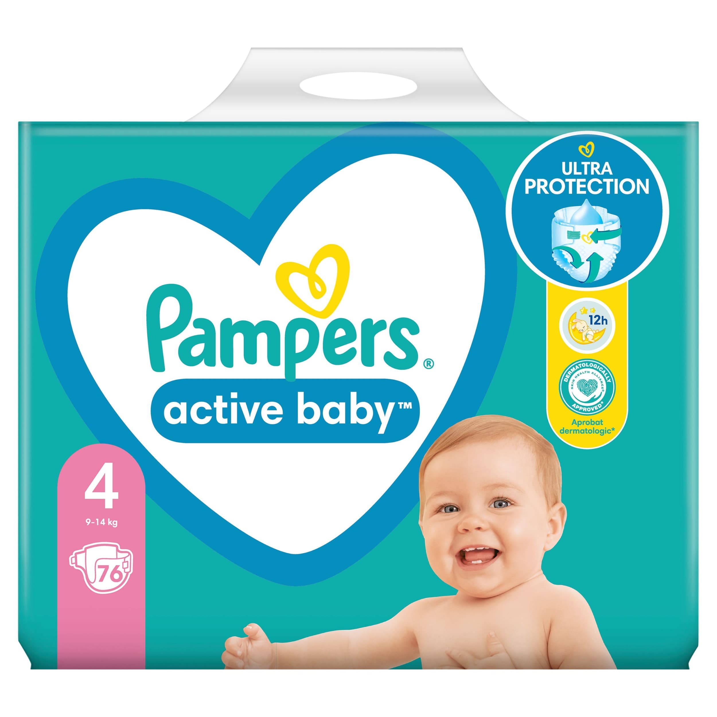 Pampers Active Baby vel.4 Maxi (9-14kg) 76ks