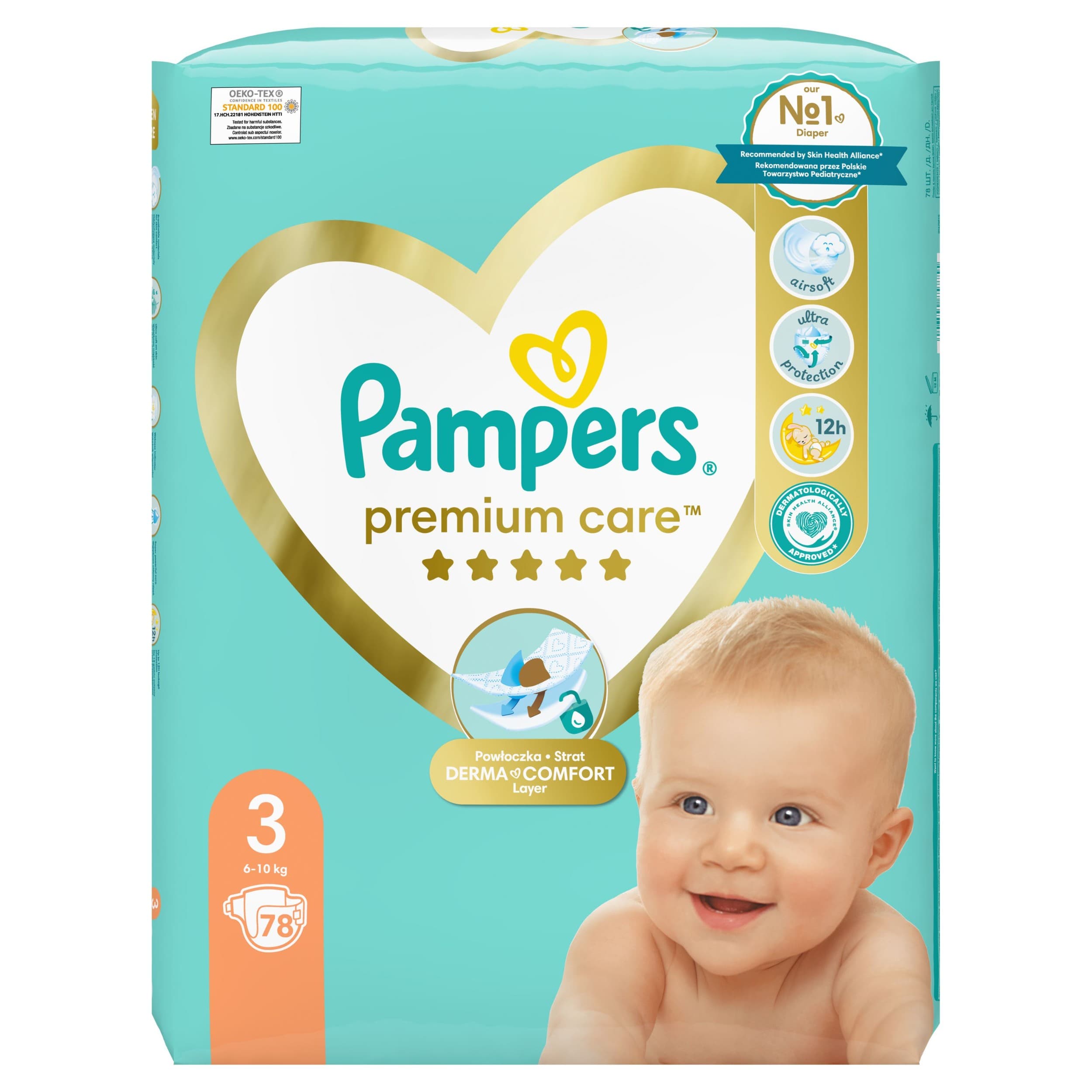 Pampers Premium Care Plenky vel. 3, 6kg - 10kg, 78ks