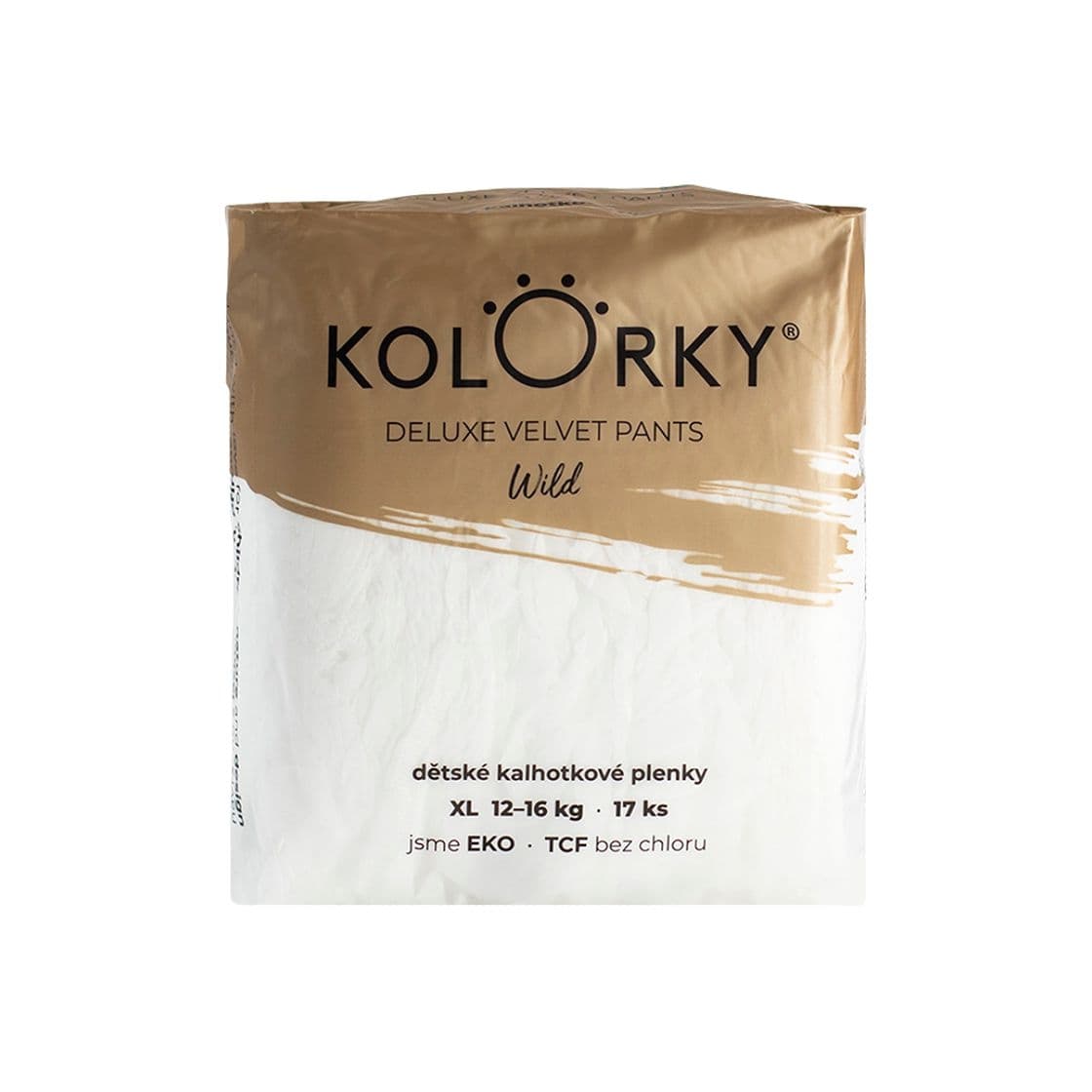 KOLORKY Deluxe Velvet Pants Wild vel. XL (12-16 kg) jednorázové kalhotkové eko plenky 17ks