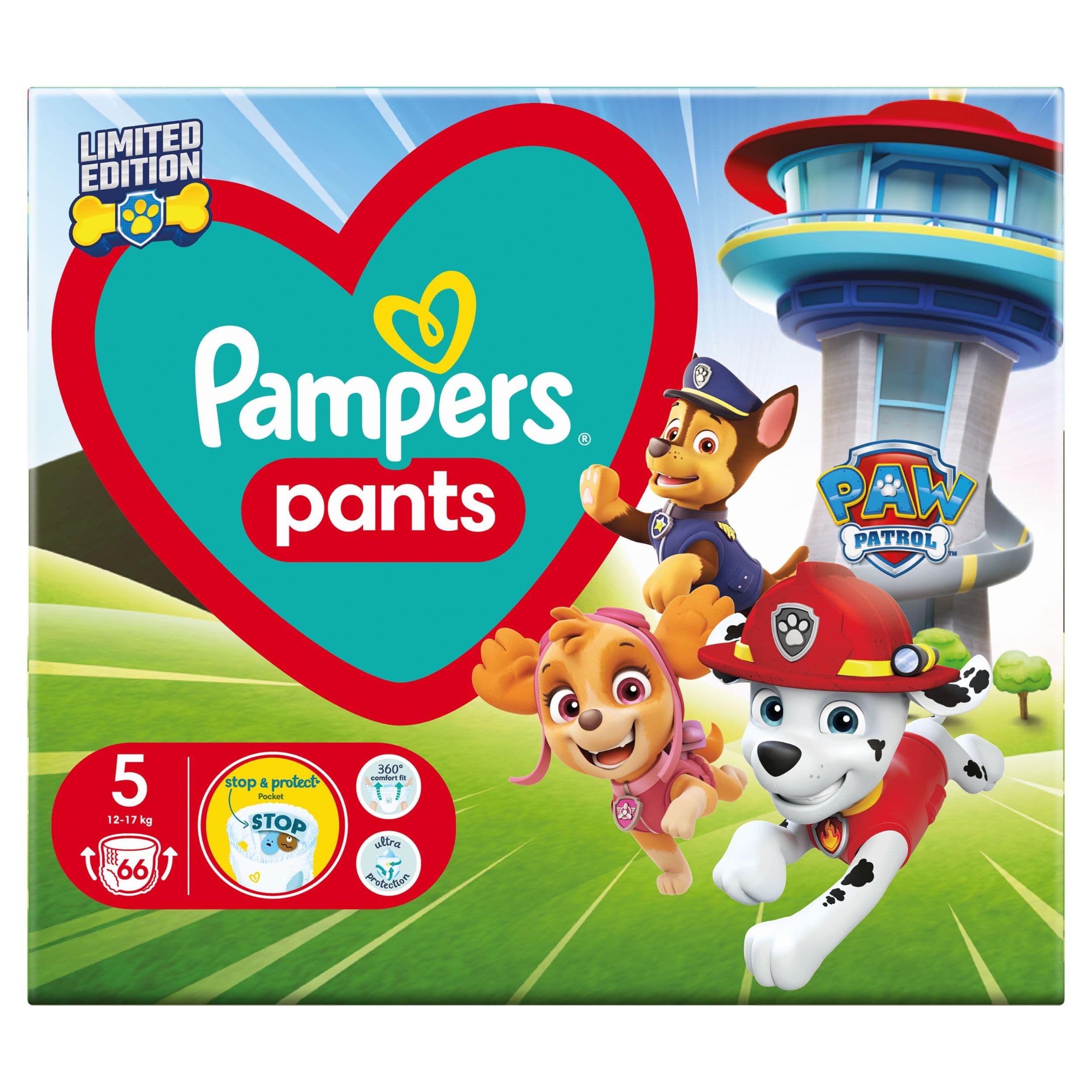 Pampers Baby-Dry Paw Patrol Kalhotkové pleny vel.5, 12-17kg, 66ks
