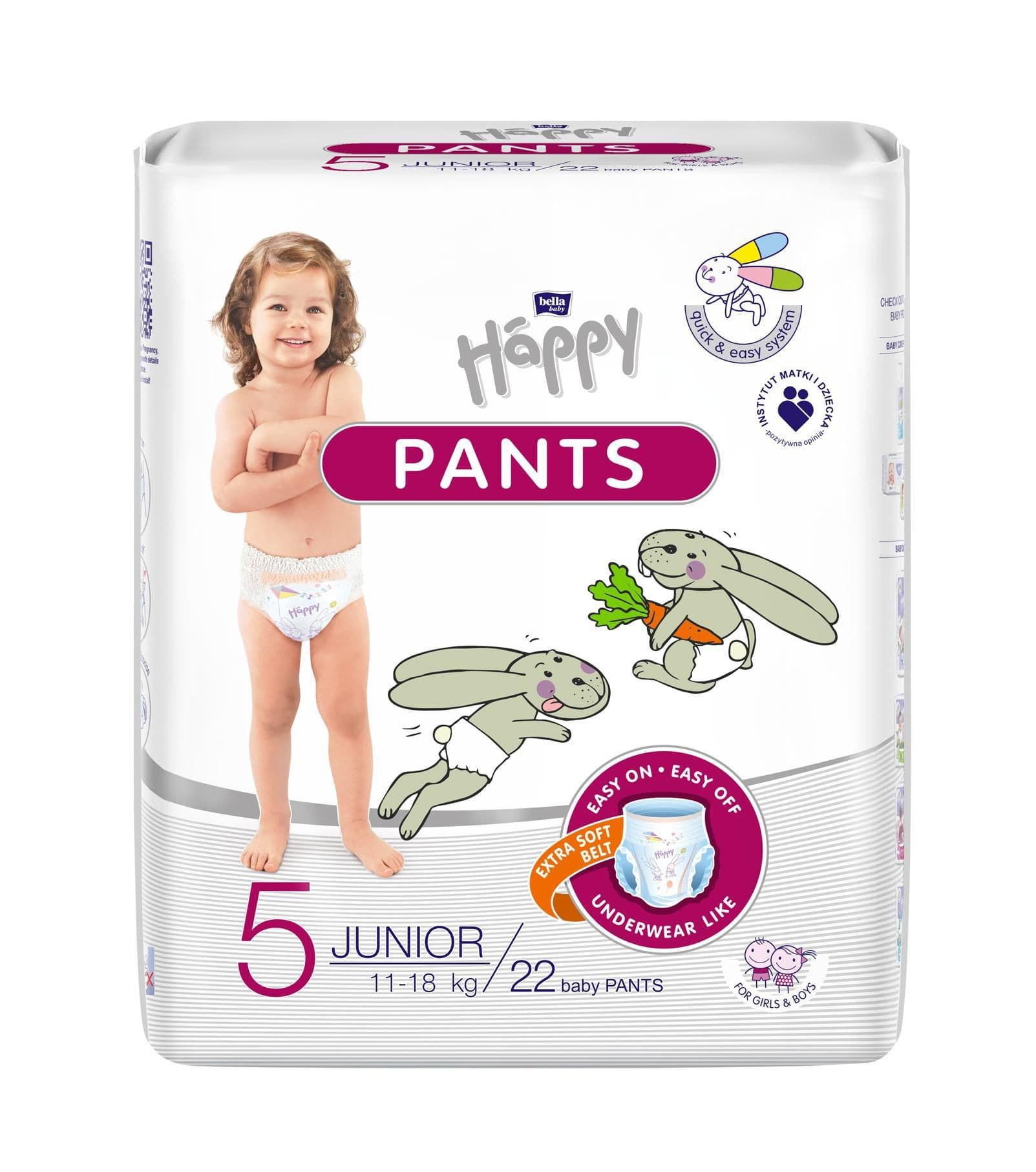 Happy Junior Dětské plenkové kalhotky pants vel.5 22ks
