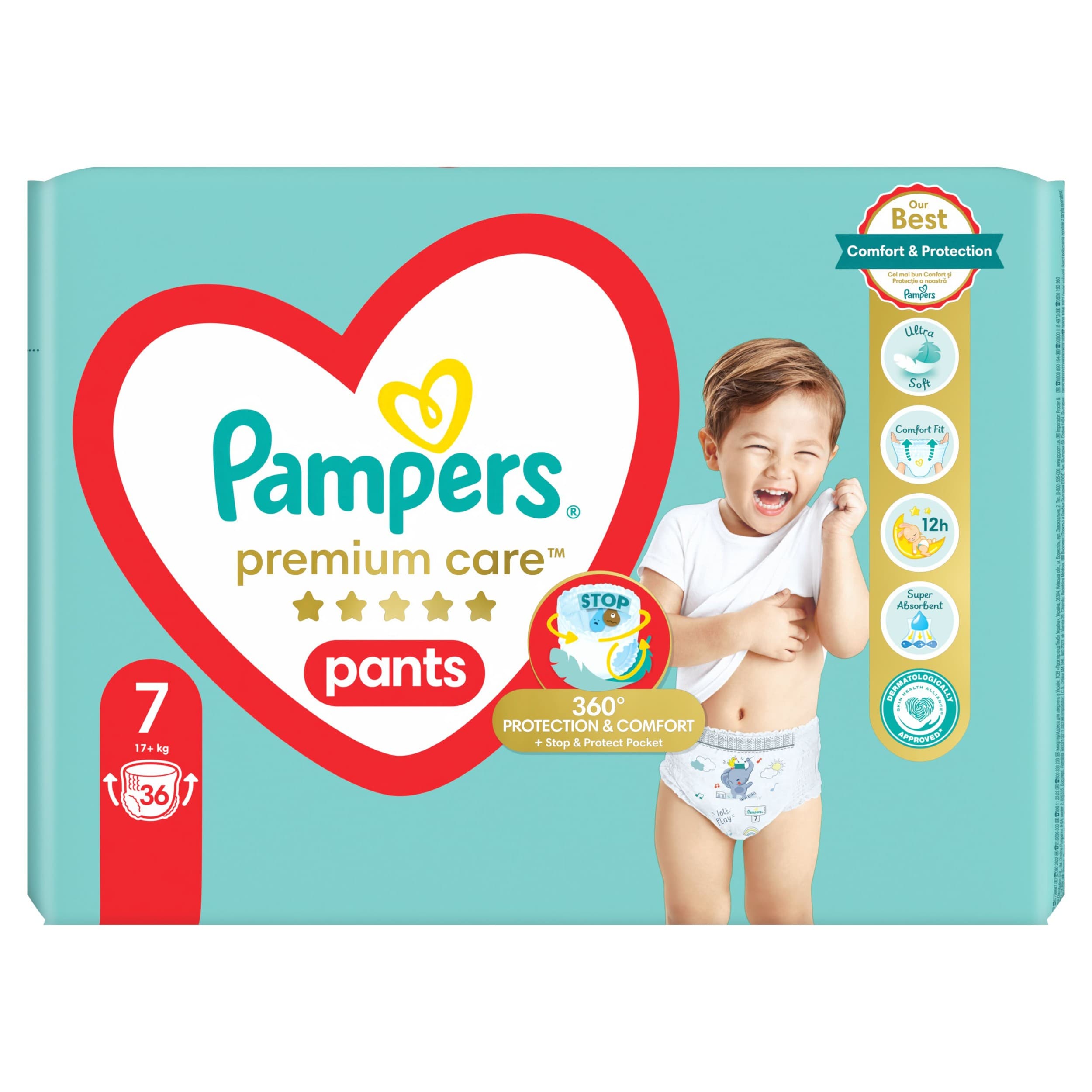 Pampers Premium Care Plenkové kalhotky vel. 7, 17kg+, 36ks