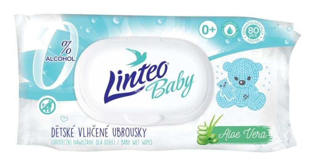 Linteo Baby vlhčené dětské ubrousky pro podrážděnou pokožku 80ks