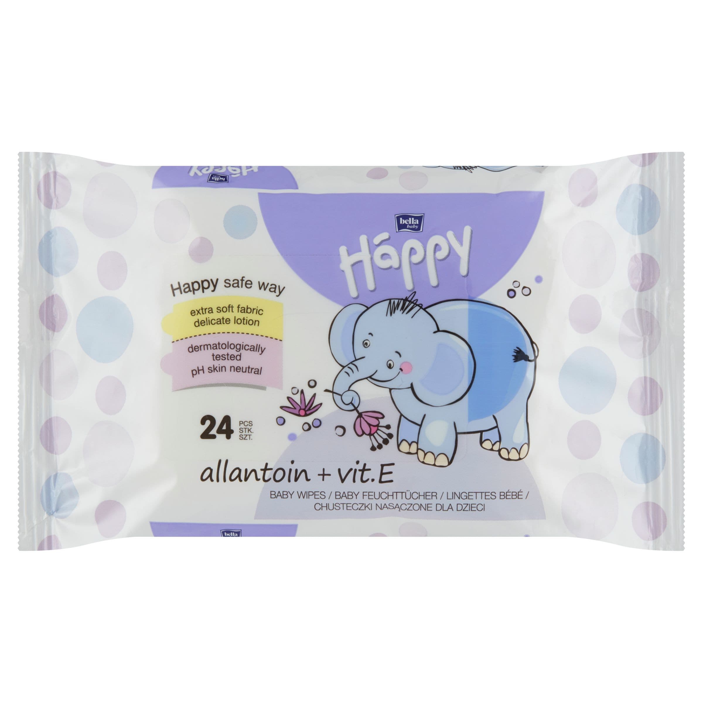 Happy Vlhčené ubrousky Allantoin & Vit.E 24ks