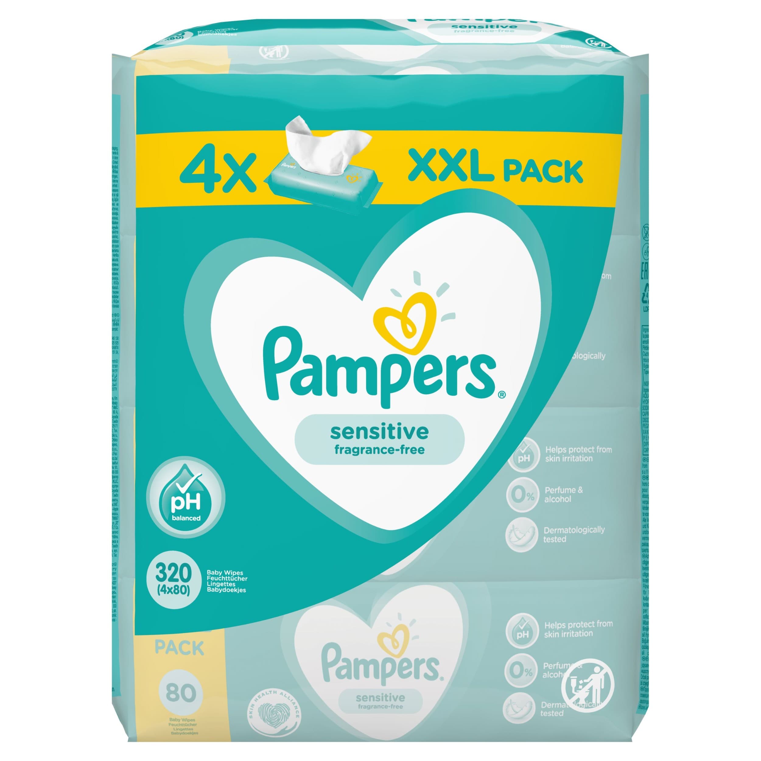 Pampers Sensitive Dětské čisticí ubrousky 320 ks