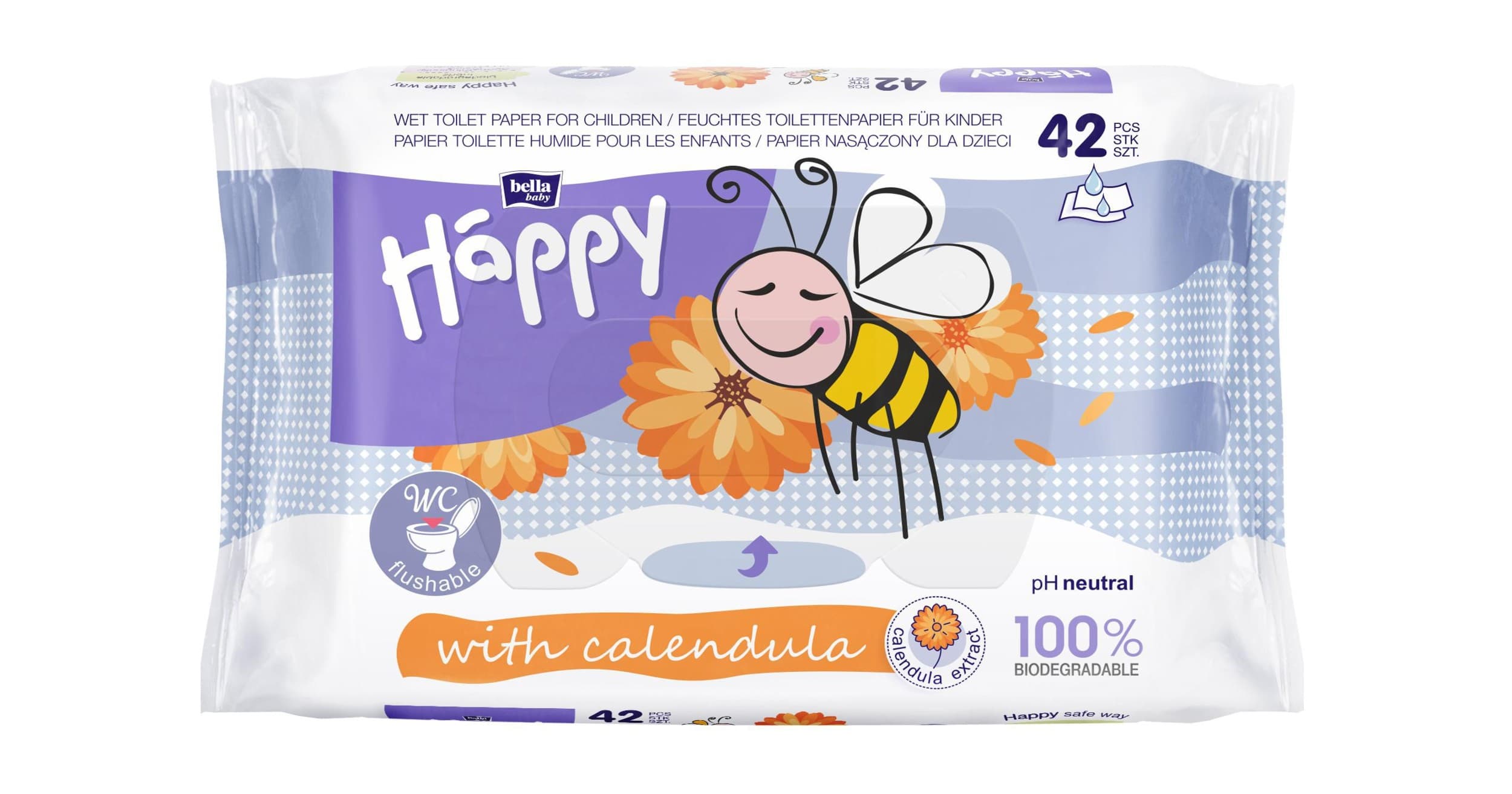 Bella Happy Vlhčený toaletní papír Měsíček pro děti 42 ks