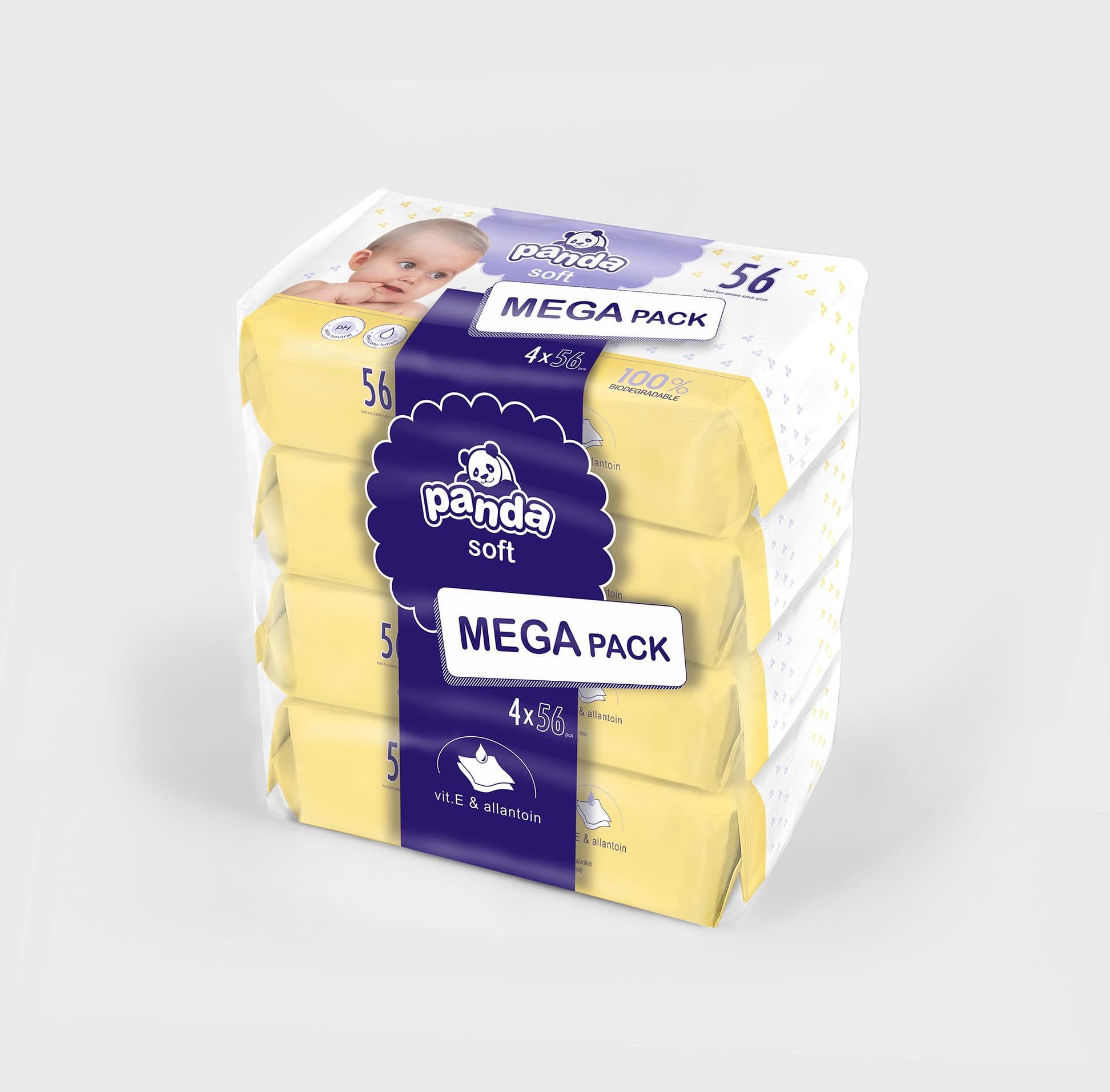 Panda Vlhčené ubrousky soft a ́4x56 ks