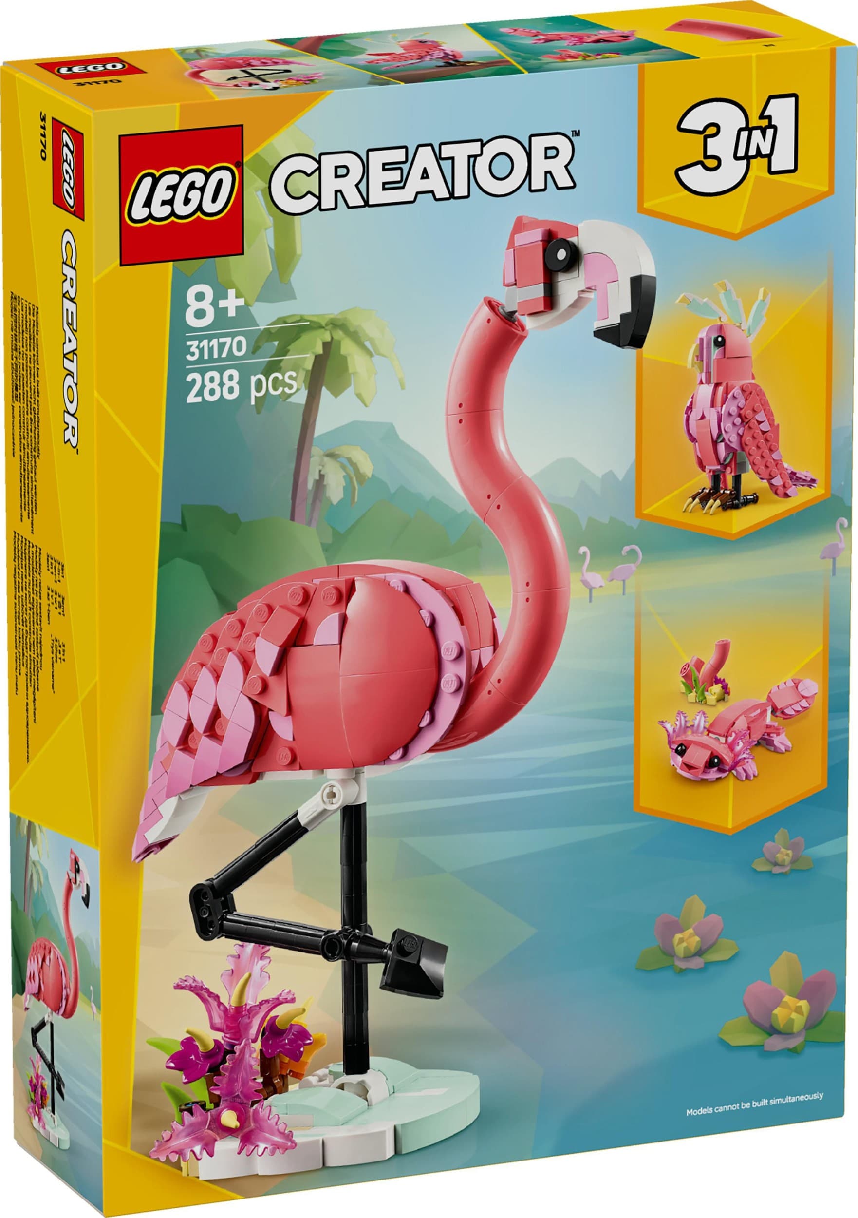 LEGO® Creator 3 v 1 31170 Divoká zvířata: Růžový plameňák