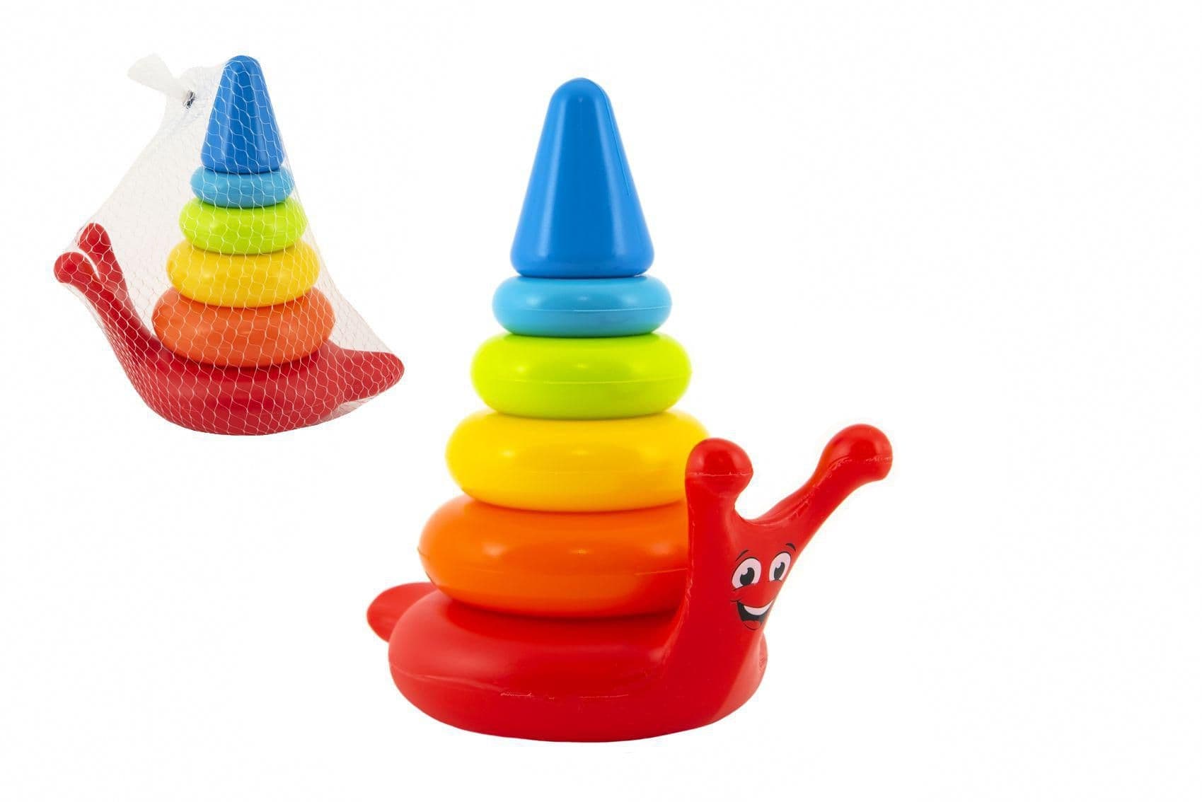 Skládanka pyramida kroužky šnek 6ks