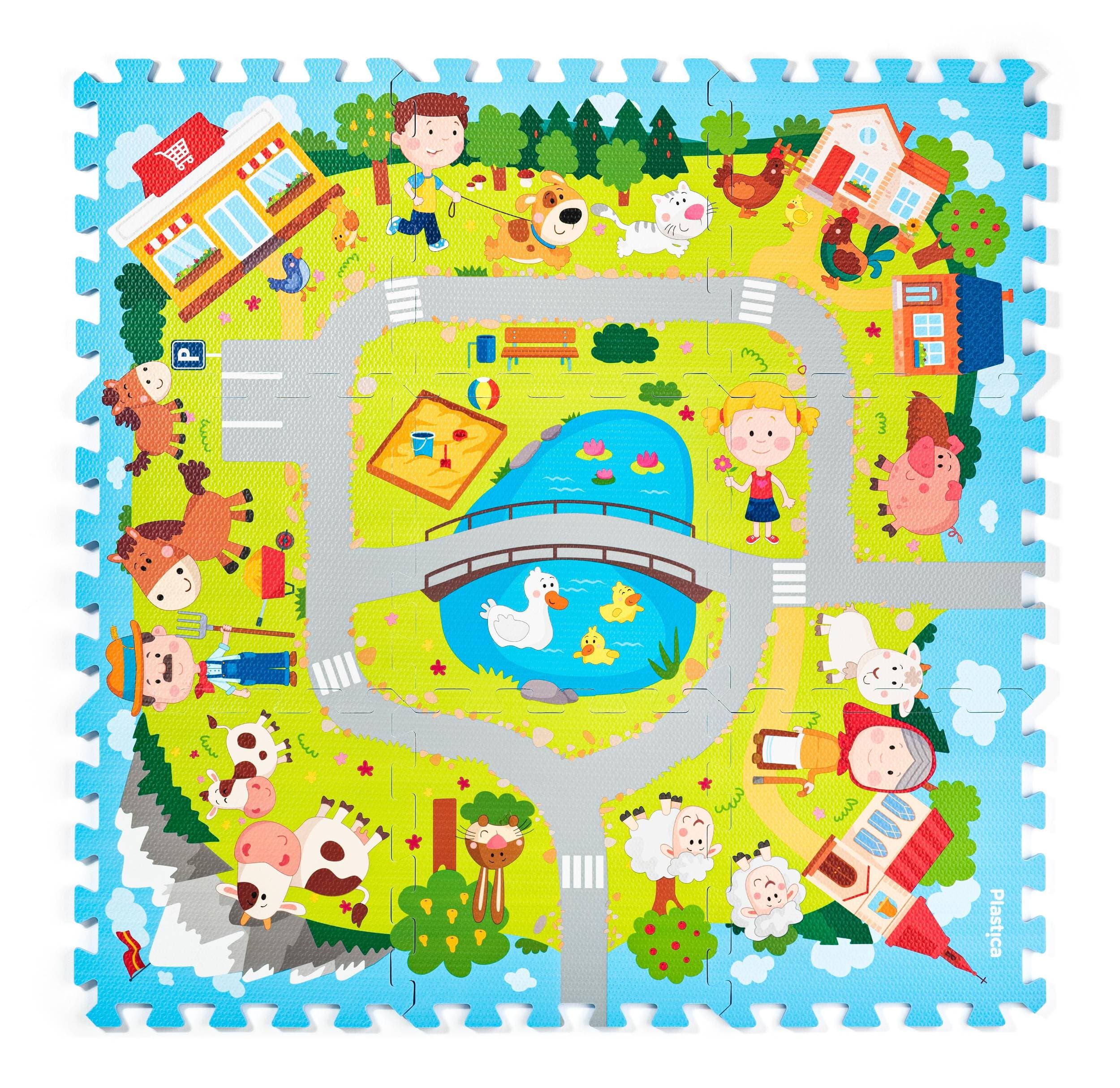 Plastica Pěnové Puzzle "Vesnice" 9 ks