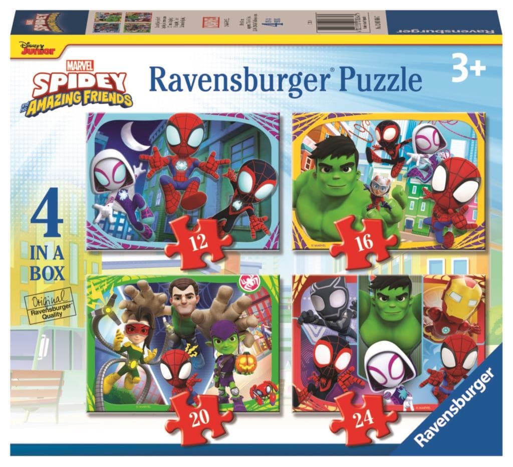 Ravensburger Puzzle 120010647 Spidey a jeho úžasní přátelé 4 v 1