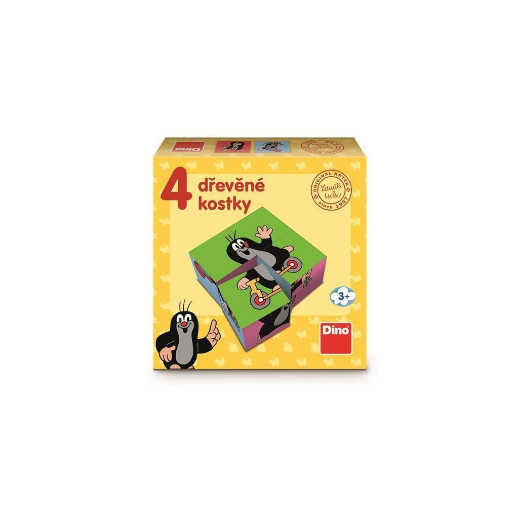 Dino Krteček, Dřevěné kostky 4 ks