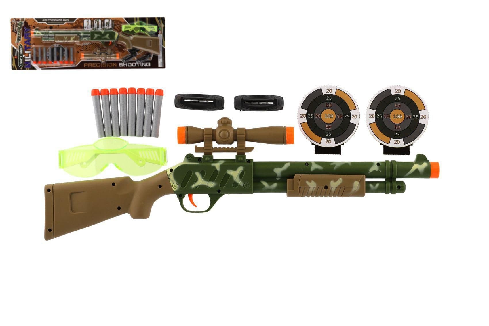 Teddies Pistole se zaměřovačem 51cm + pěnové náboje 8ks