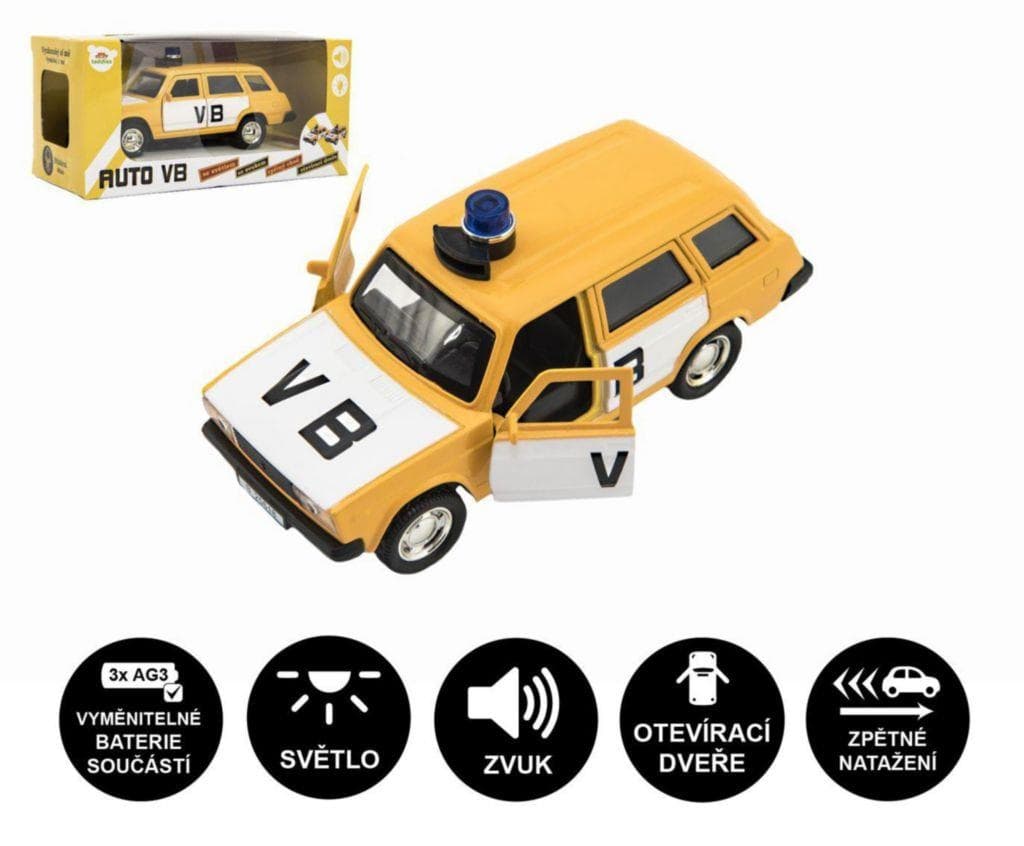 Teddies Policejní auto VB combi 12cm