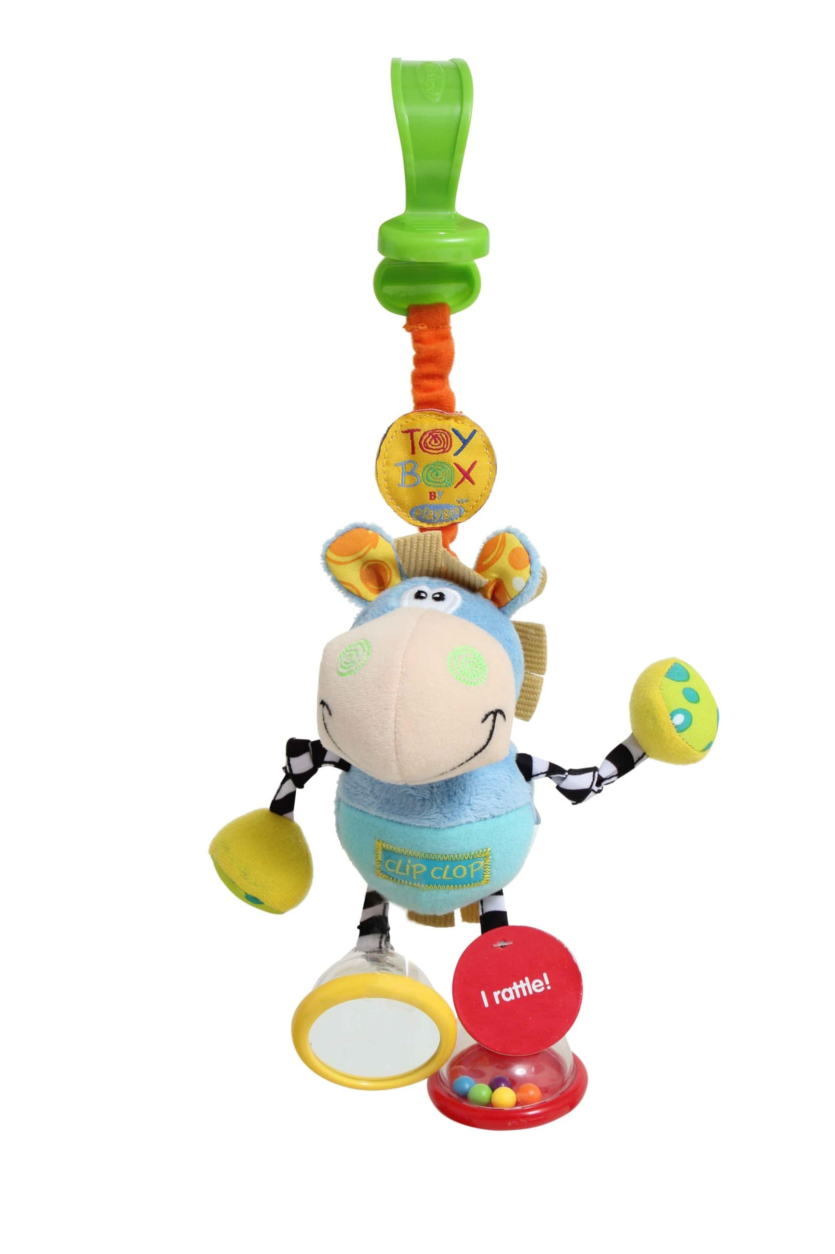 Playgro Závěsný oslík s klipem 0m+
