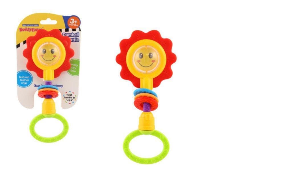 Teddies Chrastítko květina na kartě 3m+