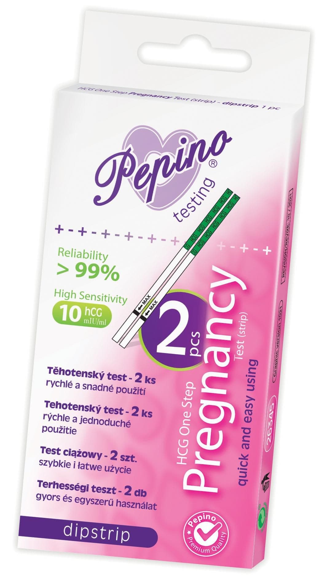 Pepino Těhotenský test Dipstrip 2 ks